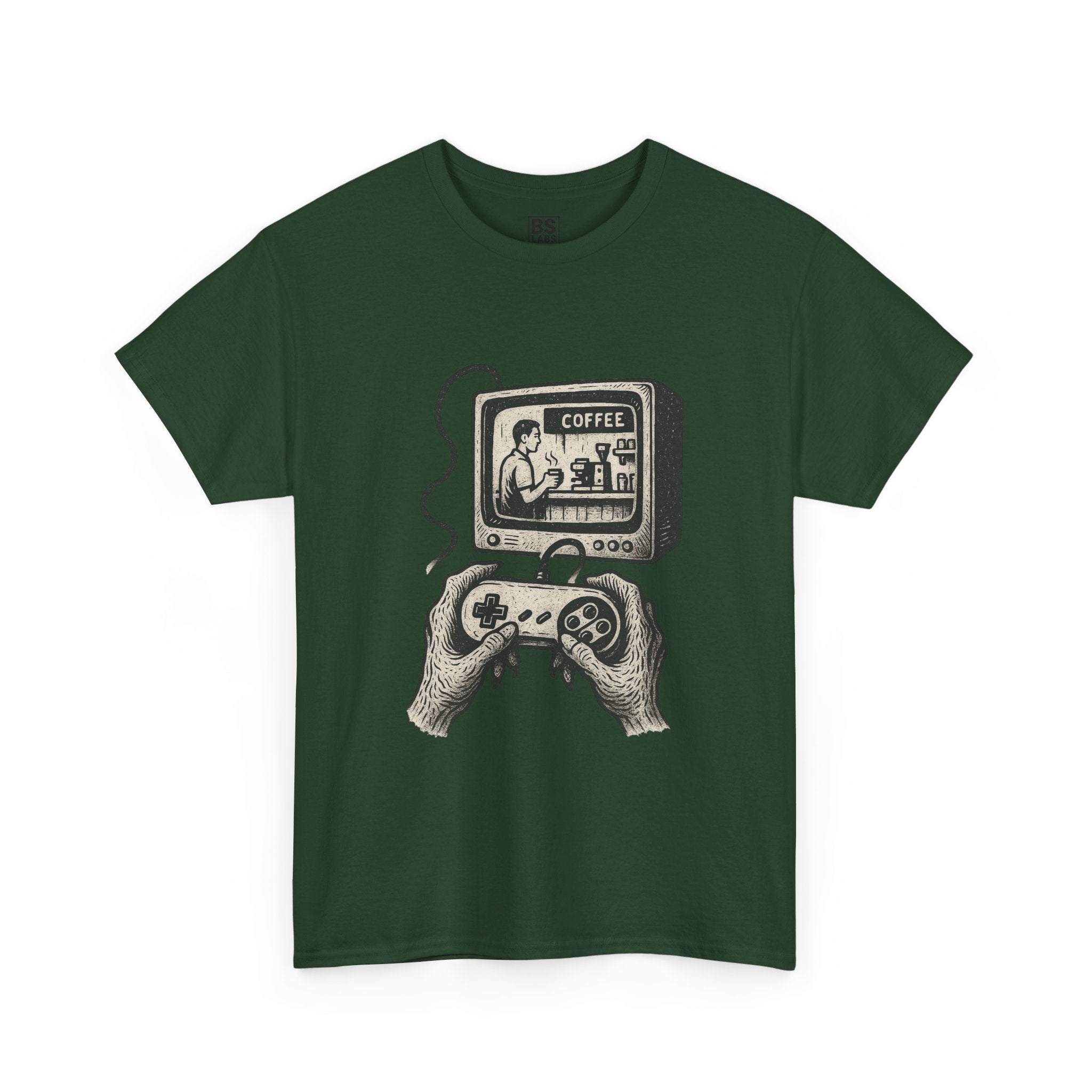 Grunge Alien Tee, Retro Video Game Controller Shirt, Indie Punk Coffee T-Shirt, Vintage CRT Television Top, Unisex Graphic Tee, Hipster Tee