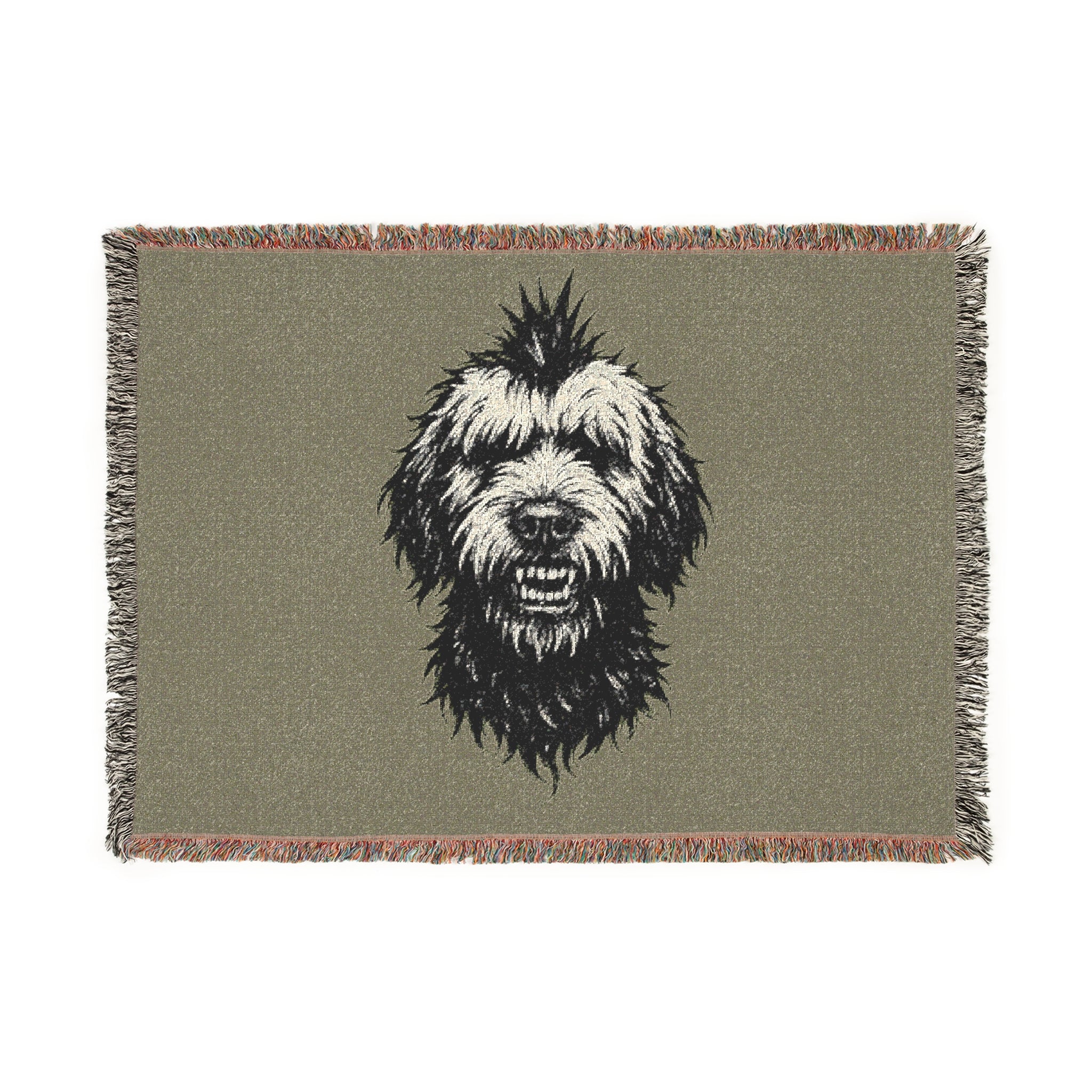 Cozy Pet Lover's Woven Blanket | Dog Illustration Throw | Gift for Dog Owners, Home Decor, Pet Themed Decor, Snuggling Up, Animal Lover Gift