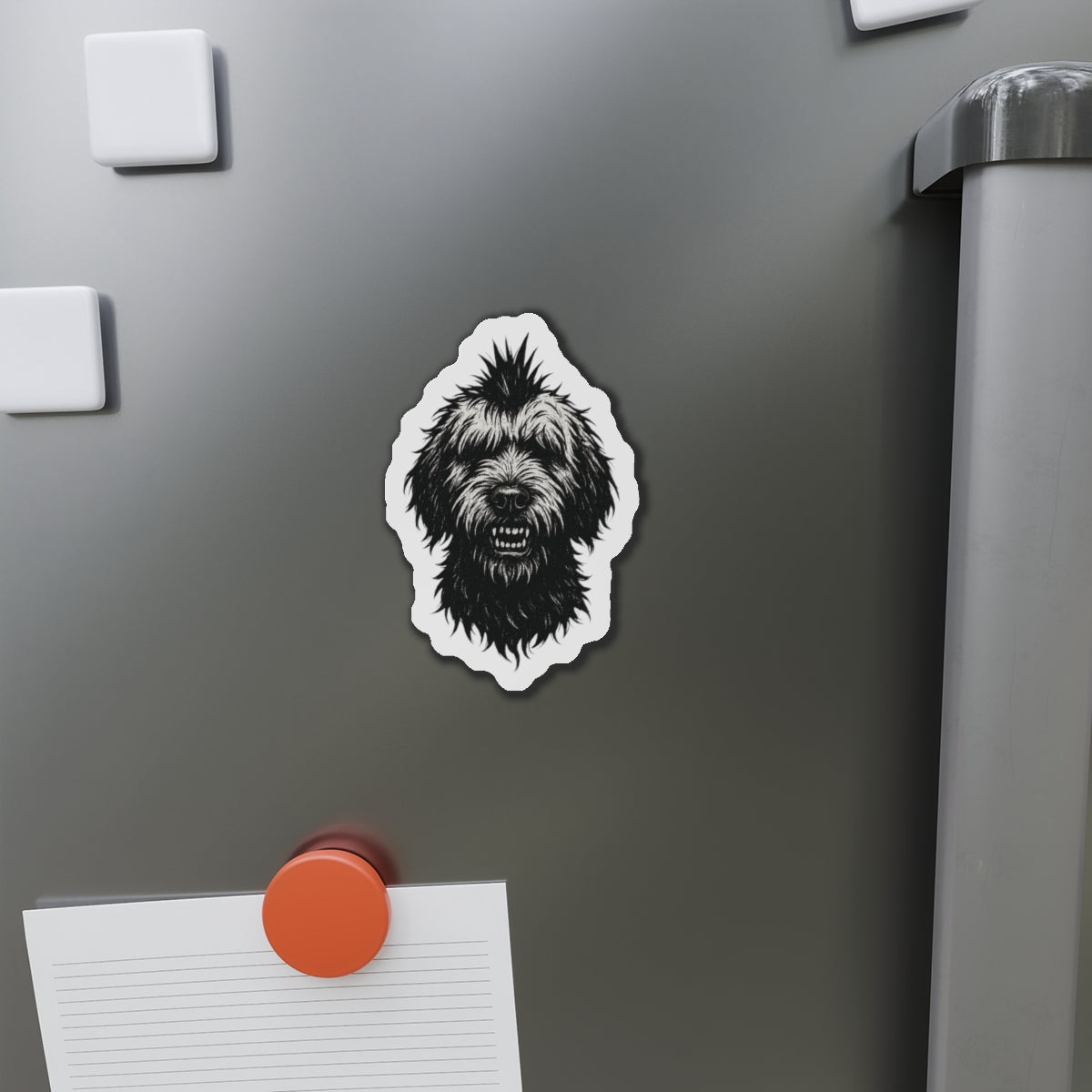 Punk Rock Goldendoodle Die-Cut Magnets, Refrigerator Decor, Fridge Magnets, Cute Dog Gift, Magnet Set
