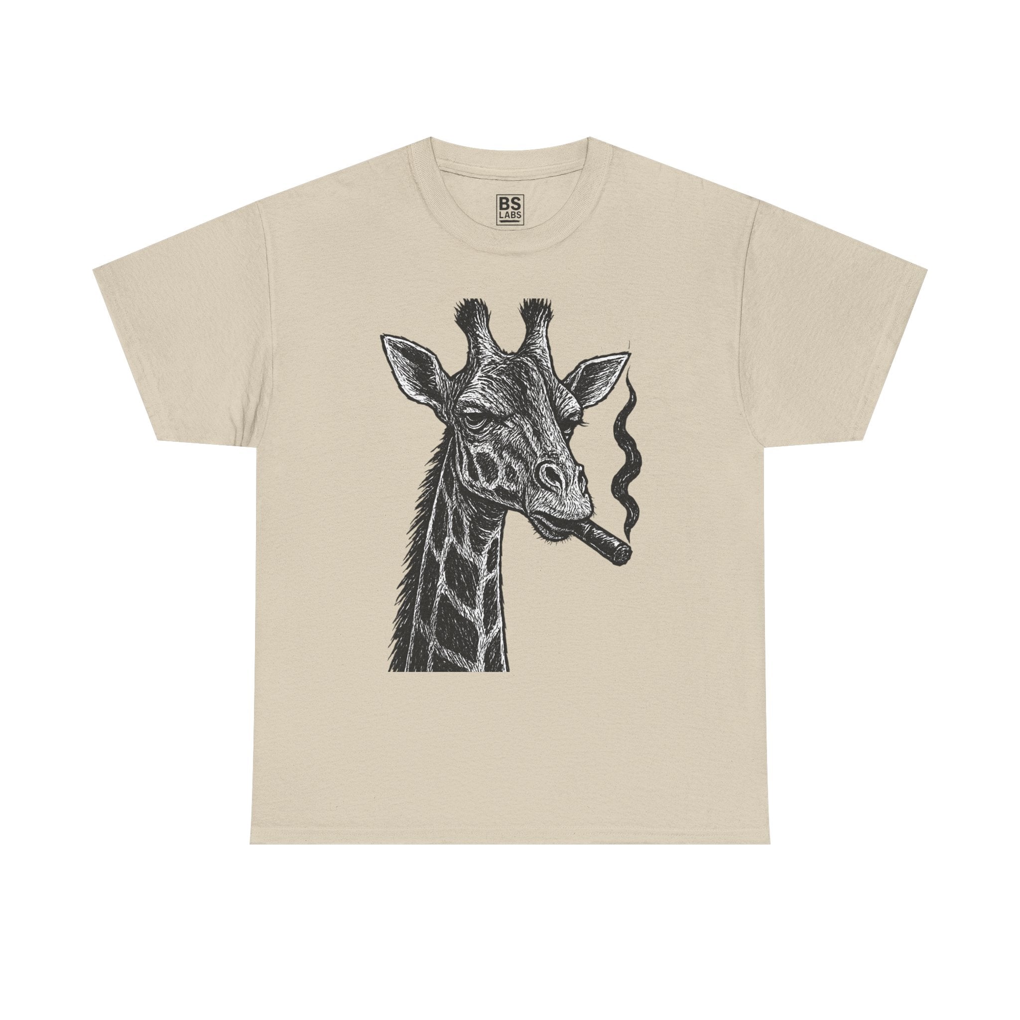 Giraffe Smoking Graphic Tee, Animal Lover Gift, Casual Cotton T-Shirt, Unique Graphic Shirt, Quirky Tee for Any Occasion, Fun Tee