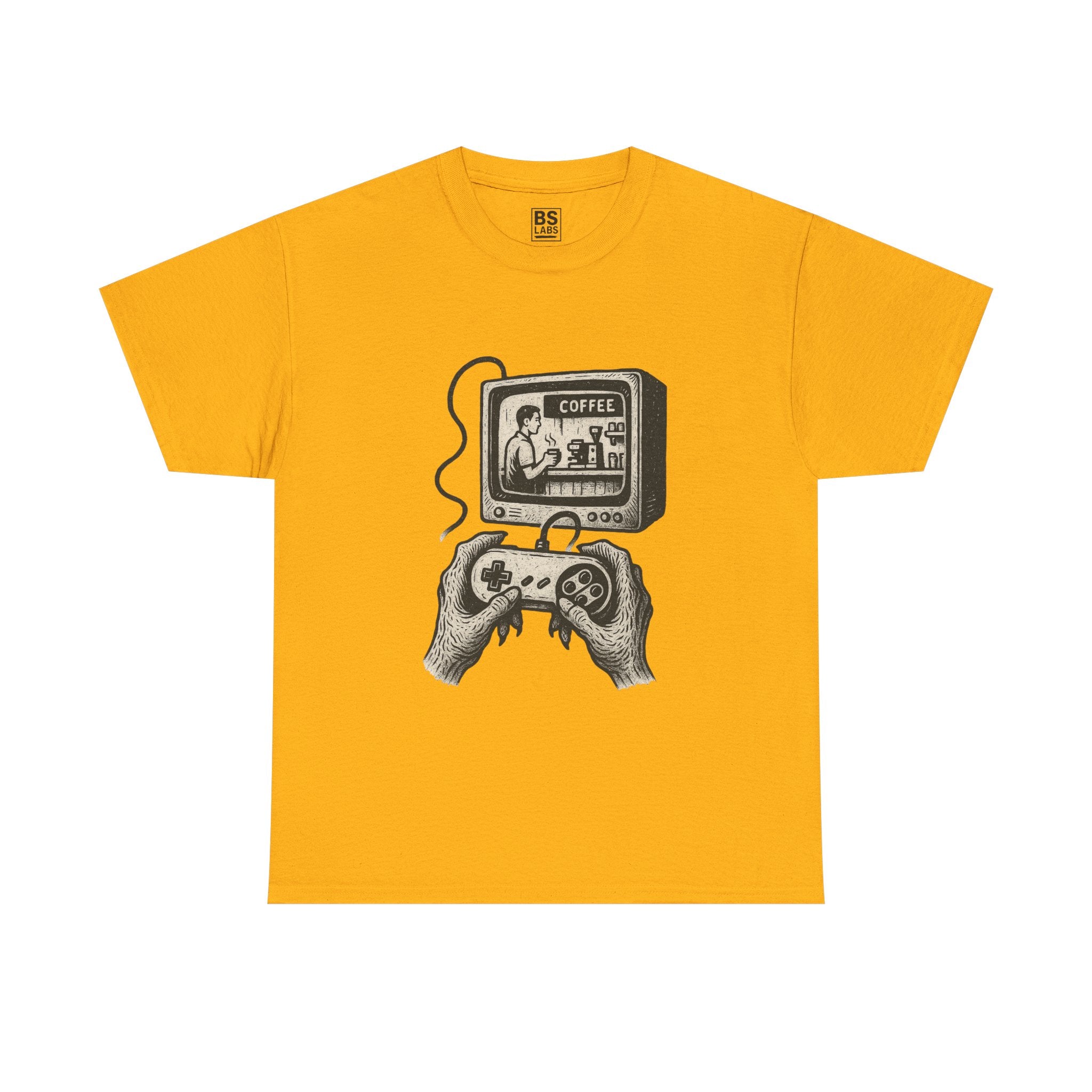 Grunge Alien Tee, Retro Video Game Controller Shirt, Indie Punk Coffee T-Shirt, Vintage CRT Television Top, Unisex Graphic Tee, Hipster Tee