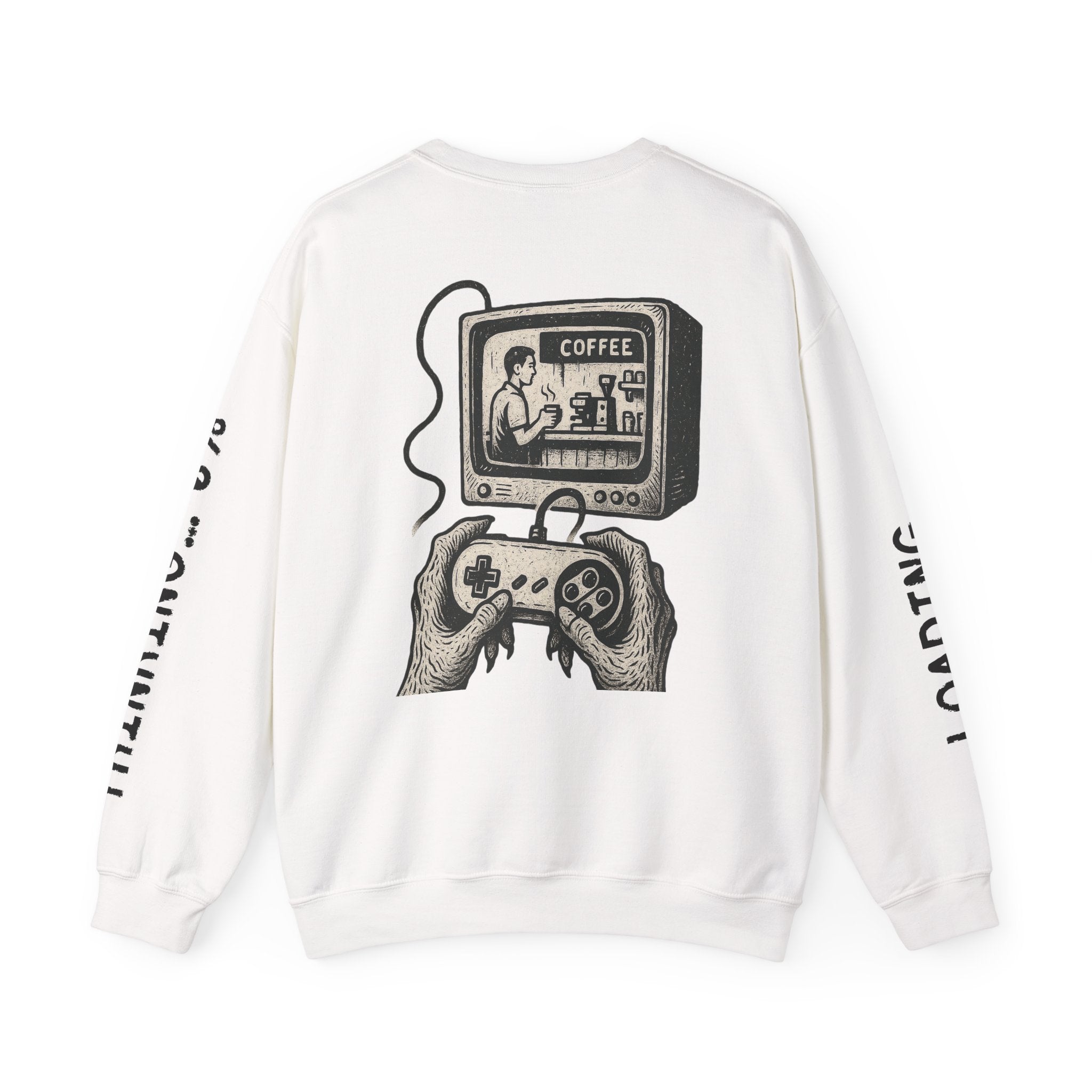 Grunge-Punk Alien Hands Sweatshirt, Retro Video Game Controller, Coffee Scene, Rebellion, Unisex Pullover Jumper, Hipster Clothing, Edgy