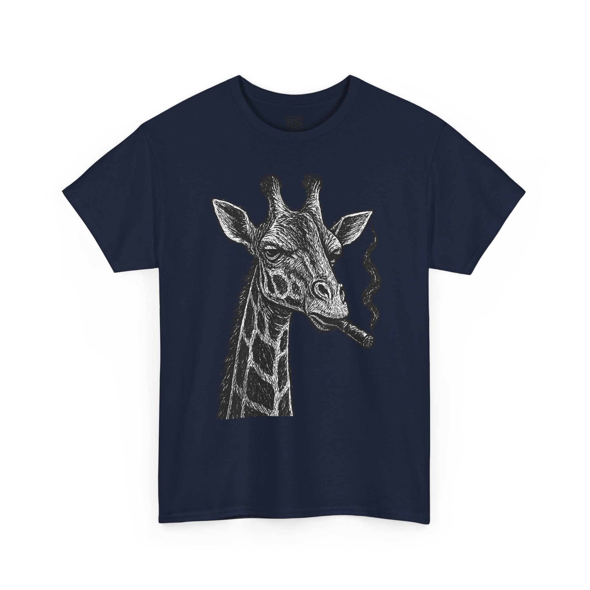 Giraffe Smoking Graphic Tee, Animal Lover Gift, Casual Cotton T-Shirt, Unique Graphic Shirt, Quirky Tee for Any Occasion, Fun Tee