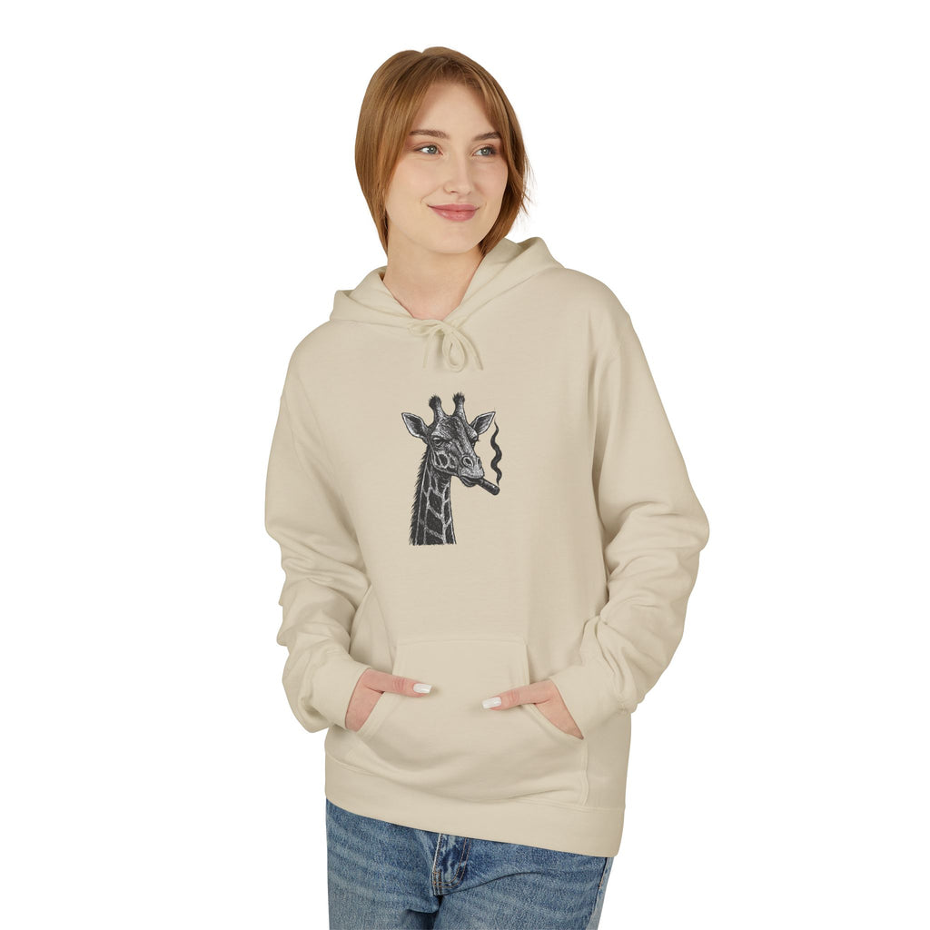 Giraffe Love Hoodie, Animal Enthusiasts Gift, Cozy Fleece Fall Fashion, Nature Lovers, Unique Grunge Style, Soft Sweatshirt,