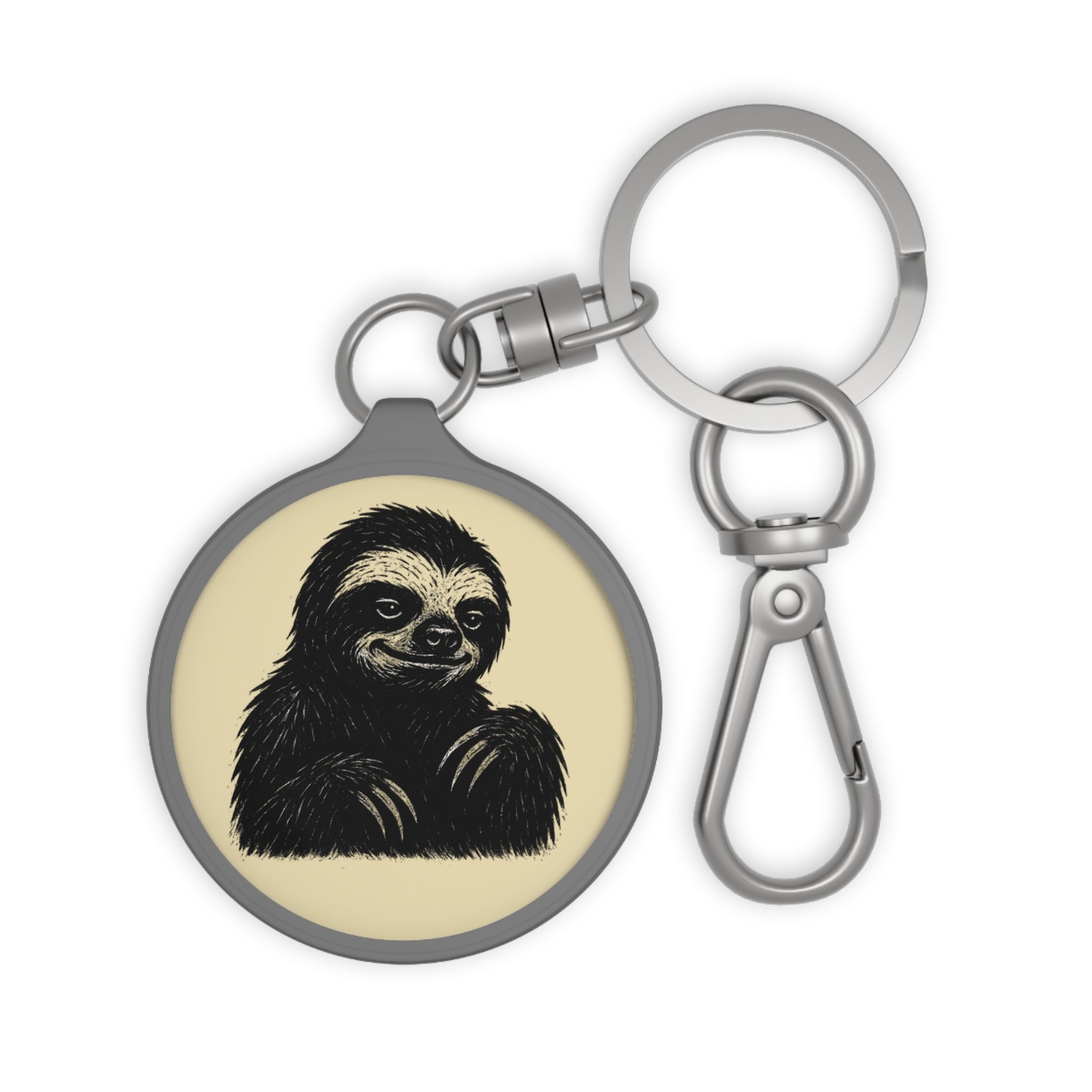 Keyring Tag - Rebel Grin Keychain, Punk Rock Key Fob, Edgy Bag Charm, Alternative Zipper Pull, Cool Key Holder