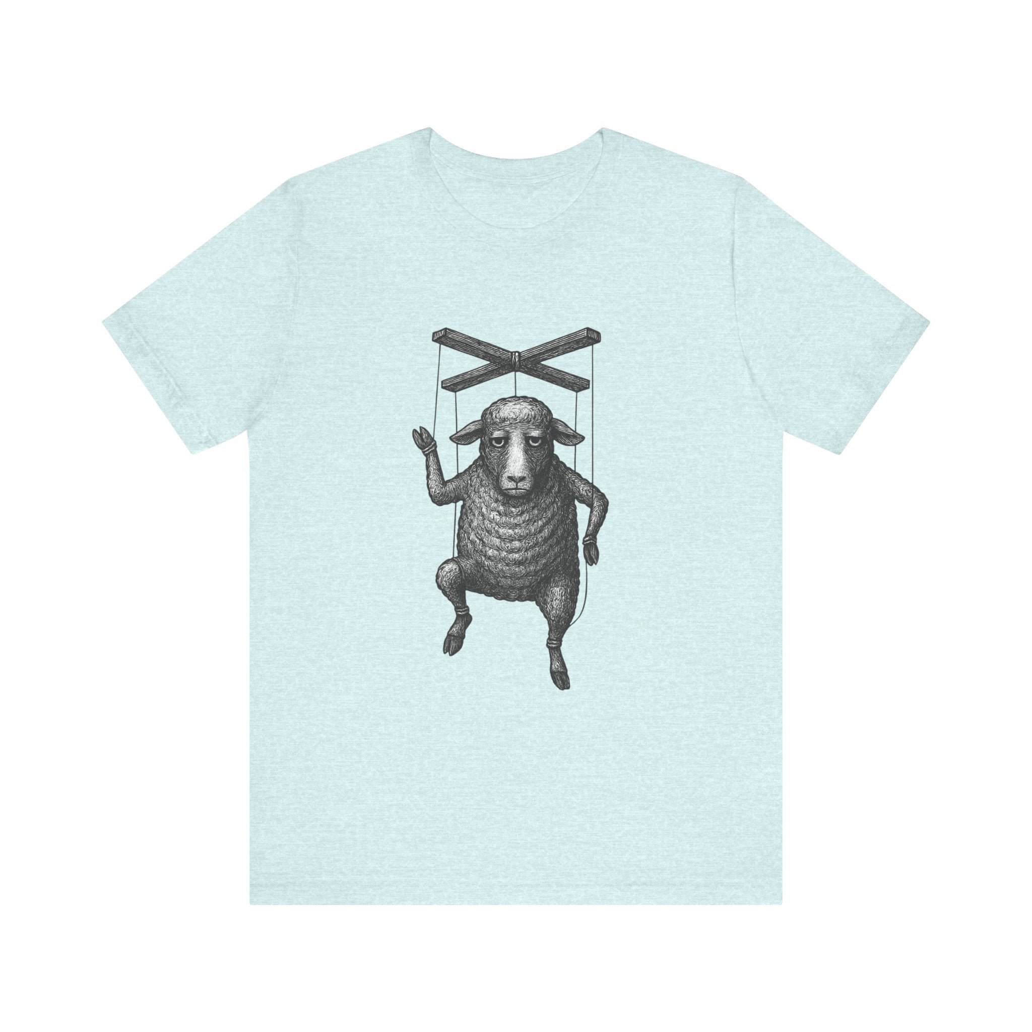 Linen Puppet Unisex Jersey Tee, Wearable Art Shirt, Handmade Symbol T-shirt, Unique Tee Gift, Hipster Top, Artistic Graphic Tee, Linocut