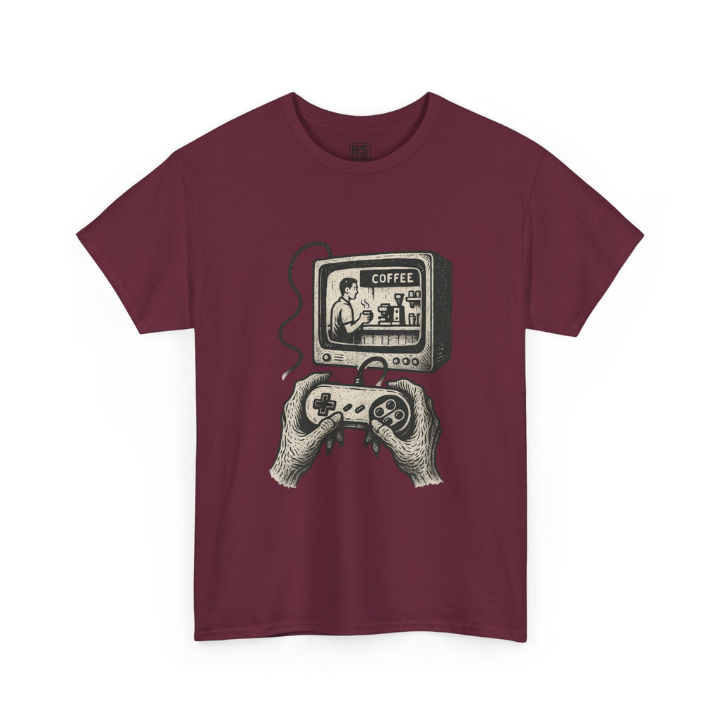 Grunge Alien Tee, Retro Video Game Controller Shirt, Indie Punk Coffee T-Shirt, Vintage CRT Television Top, Unisex Graphic Tee, Hipster Tee