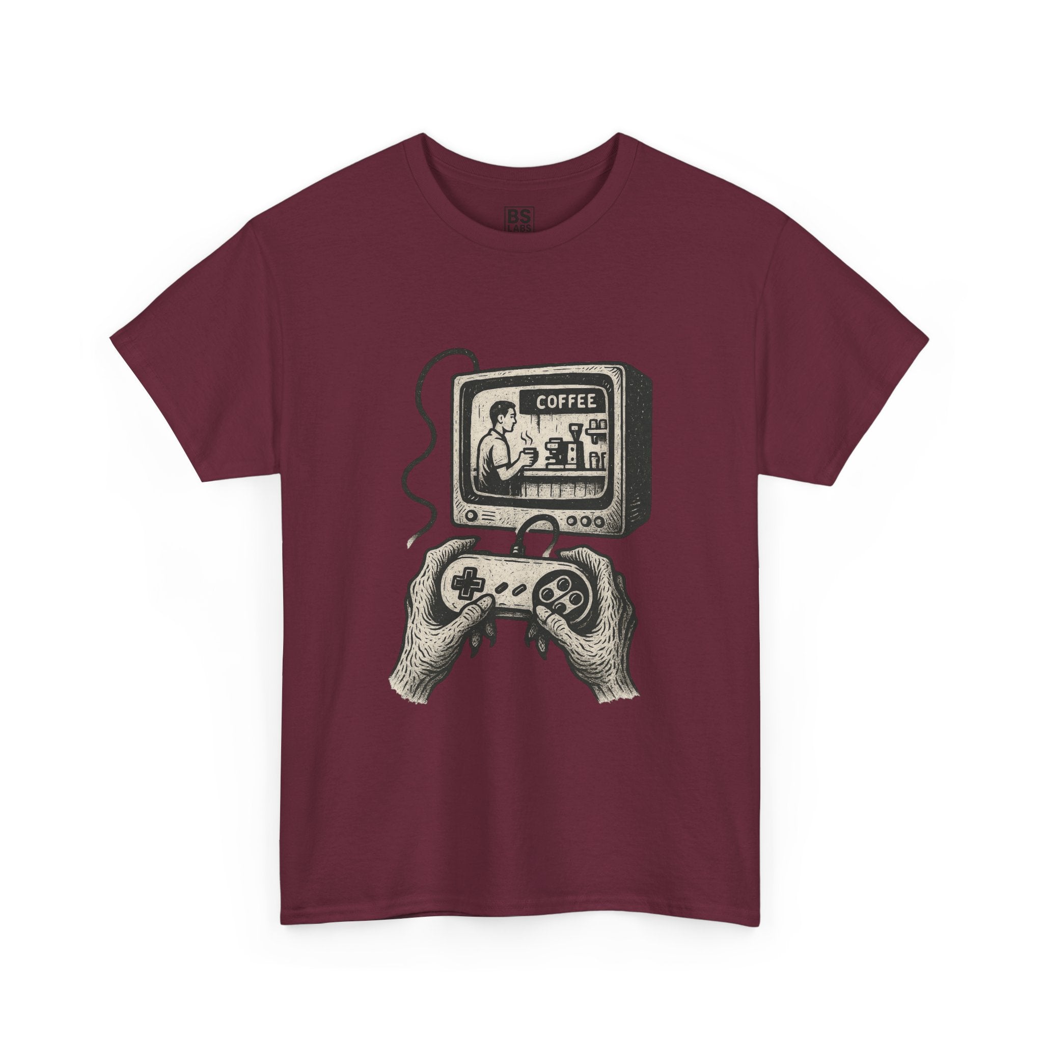 Grunge Alien Tee, Retro Video Game Controller Shirt, Indie Punk Coffee T-Shirt, Vintage CRT Television Top, Unisex Graphic Tee, Hipster Tee