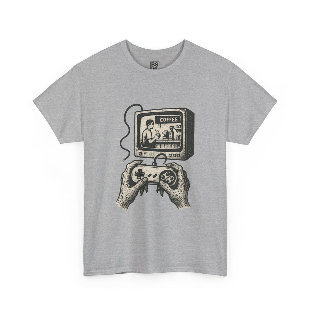 Grunge Alien Tee, Retro Video Game Controller Shirt, Indie Punk Coffee T-Shirt, Vintage CRT Television Top, Unisex Graphic Tee, Hipster Tee