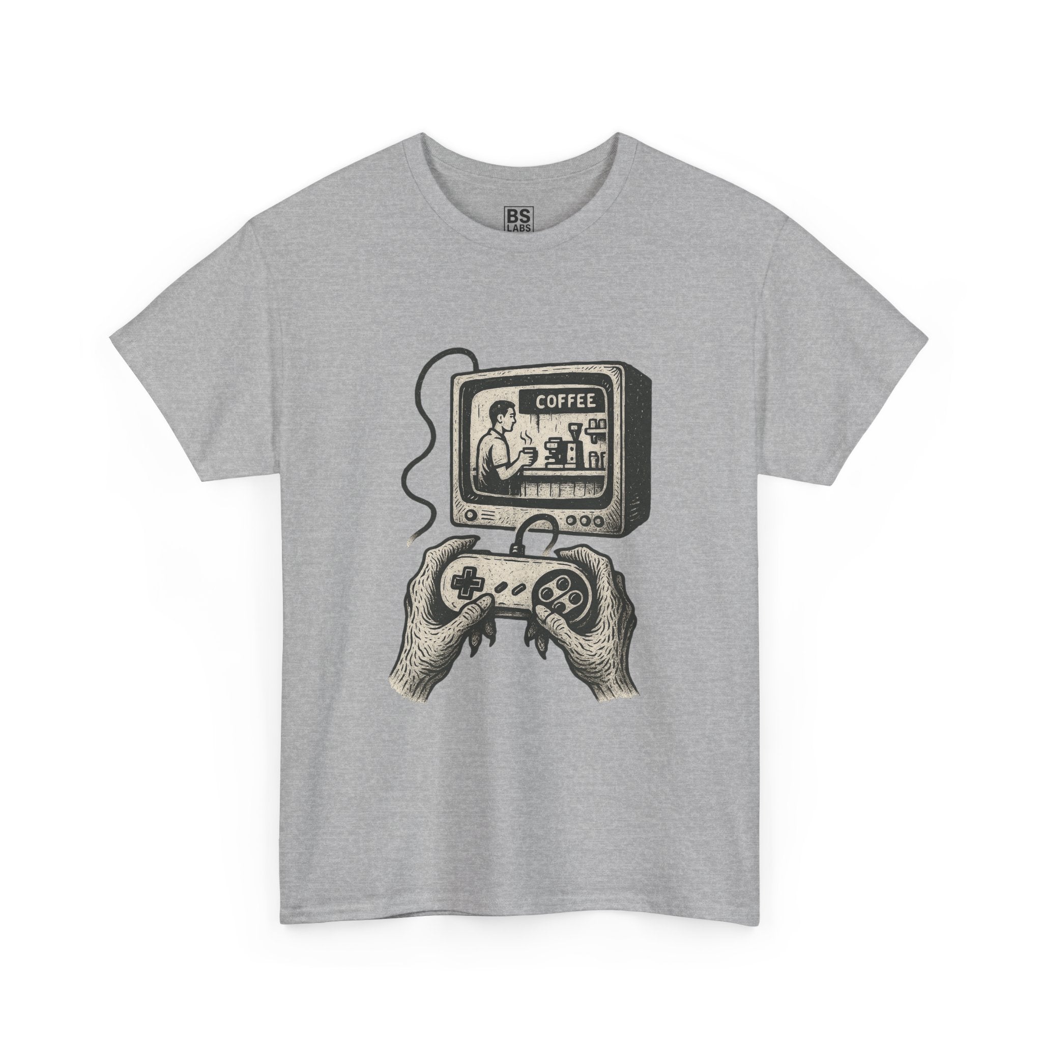 Grunge Alien Tee, Retro Video Game Controller Shirt, Indie Punk Coffee T-Shirt, Vintage CRT Television Top, Unisex Graphic Tee, Hipster Tee