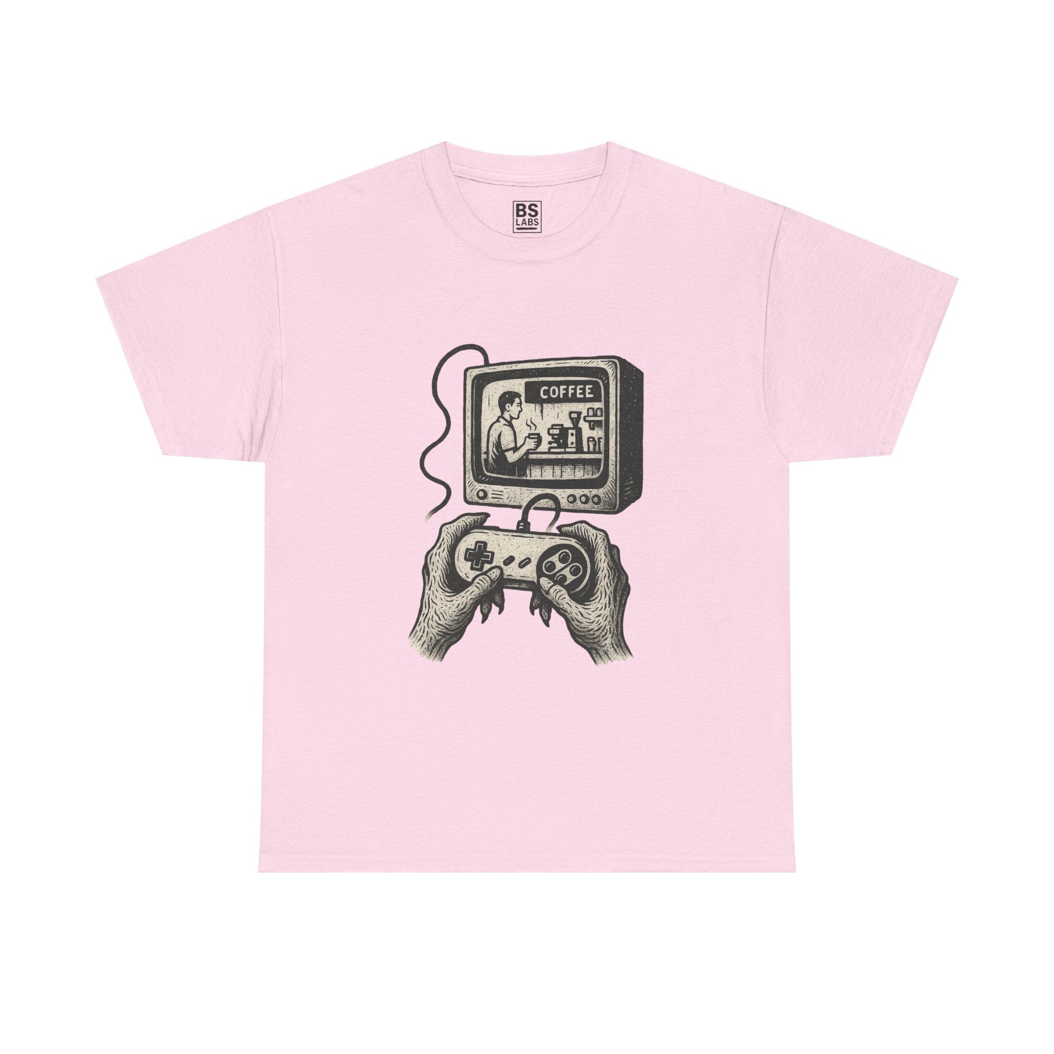Grunge Alien Tee, Retro Video Game Controller Shirt, Indie Punk Coffee T-Shirt, Vintage CRT Television Top, Unisex Graphic Tee, Hipster Tee