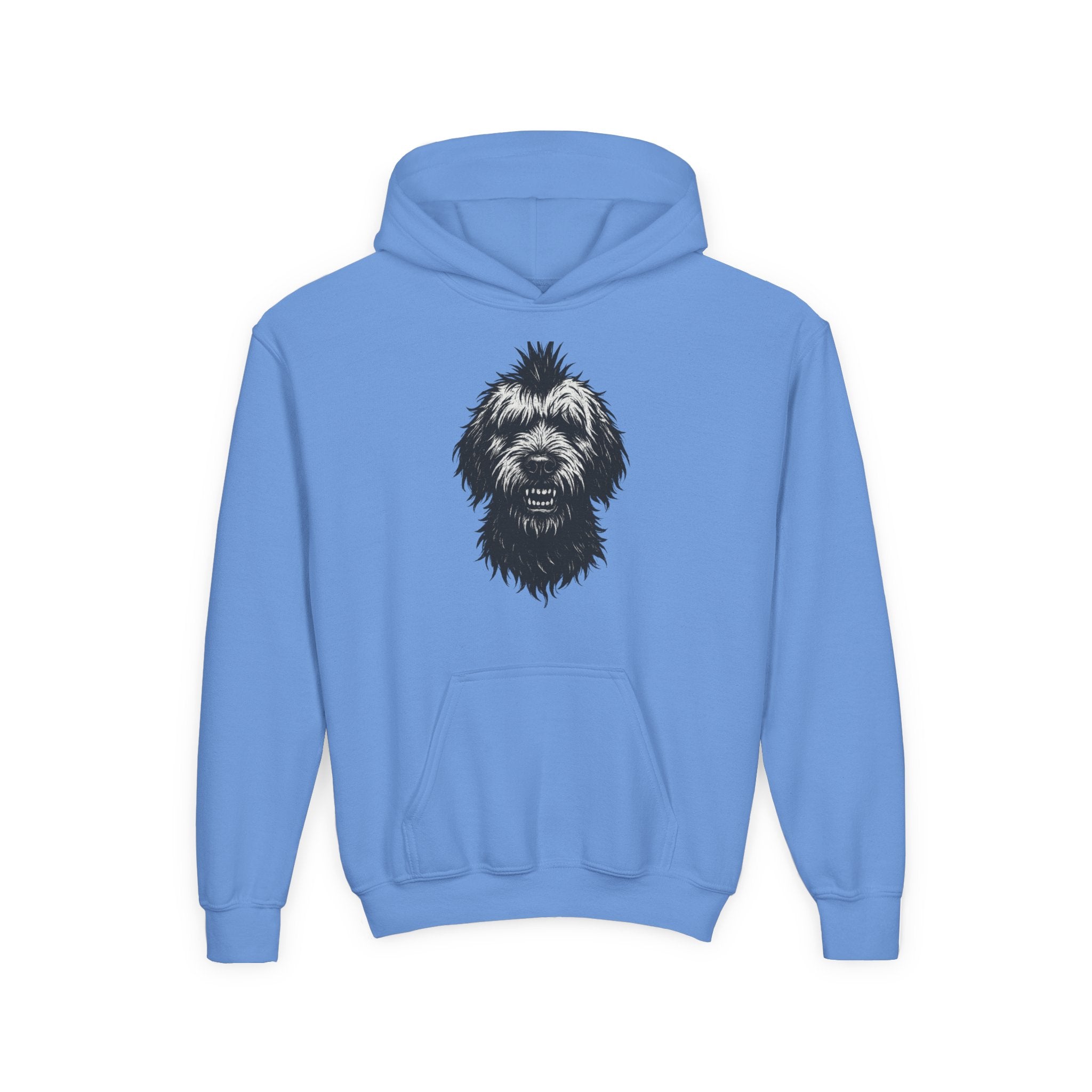 Streetwise Rebel Linocut Hoodie, Bold Punk Style Sweatshirt, Edgy Urban Youth Jacket, Trendy Grunge Pullover, Cool Teen Hooded Jumper