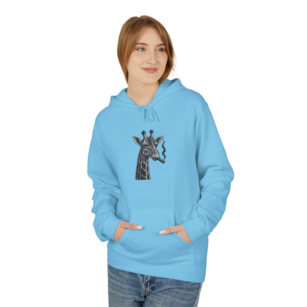 Giraffe Love Hoodie, Animal Enthusiasts Gift, Cozy Fleece Fall Fashion, Nature Lovers, Unique Grunge Style, Soft Sweatshirt,