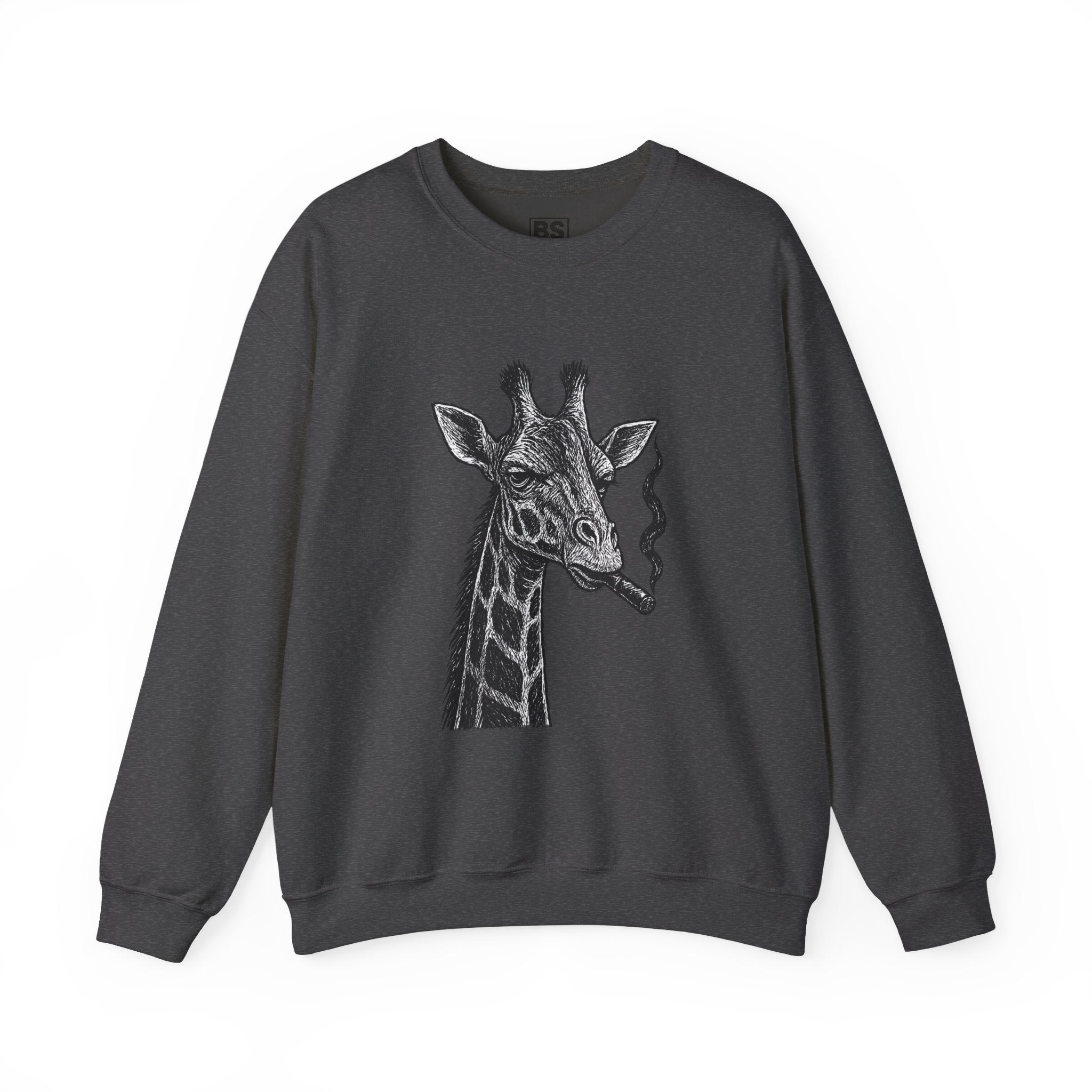 Cool Giraffe Smoking Sweatshirt, Trendy Animal Lover Gift, Unisex Crewneck, Chill Vibe, Casual Wear