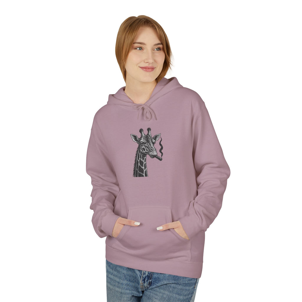 Giraffe Love Hoodie, Animal Enthusiasts Gift, Cozy Fleece Fall Fashion, Nature Lovers, Unique Grunge Style, Soft Sweatshirt,