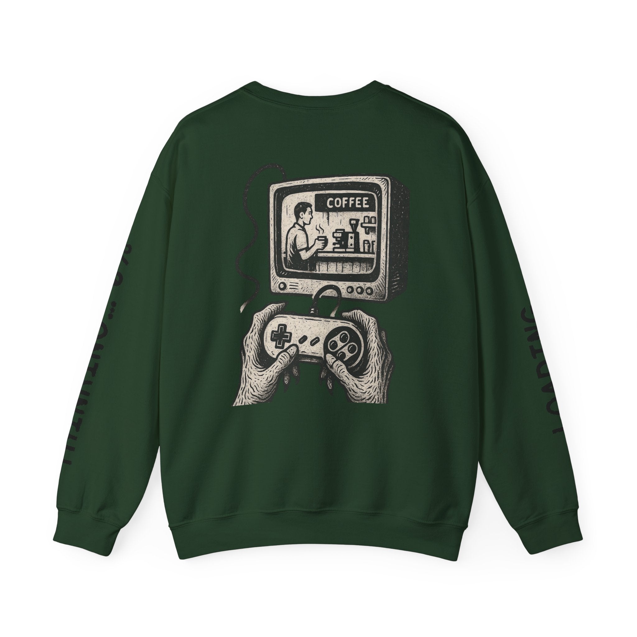 Grunge-Punk Alien Hands Sweatshirt, Retro Video Game Controller, Coffee Scene, Rebellion, Unisex Pullover Jumper, Hipster Clothing, Edgy