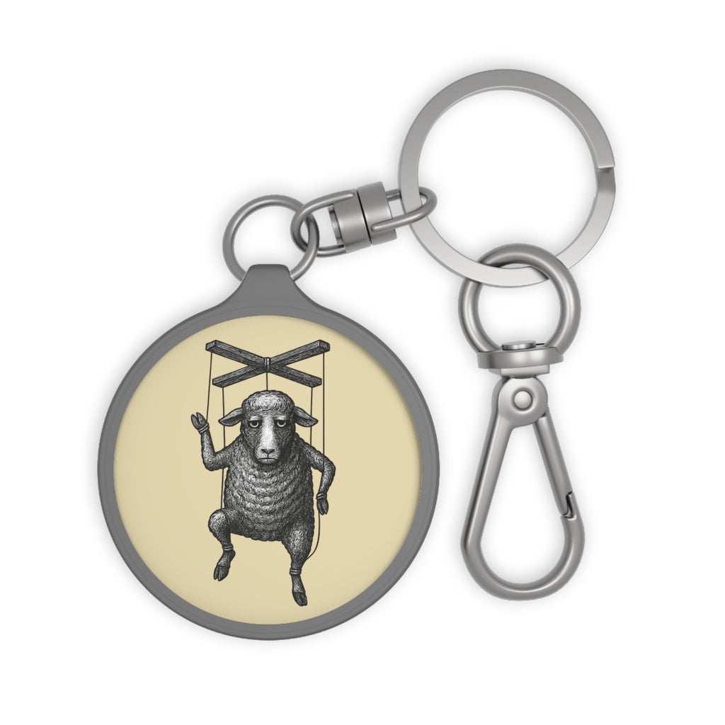 Punk Rock Keychain - Rebel Grin Key Fob, Edgy Bag Charm, Alternative Zipper Pull, Cool Key Holder, Heavy Linocut Design