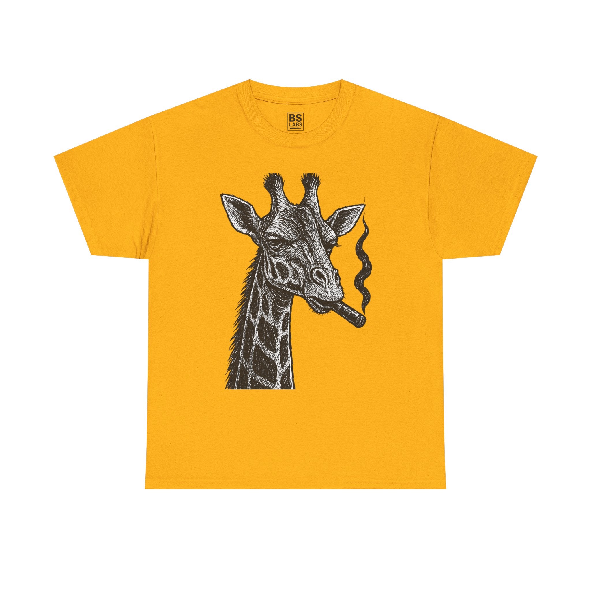 Giraffe Smoking Graphic Tee, Animal Lover Gift, Casual Cotton T-Shirt, Unique Graphic Shirt, Quirky Tee for Any Occasion, Fun Tee