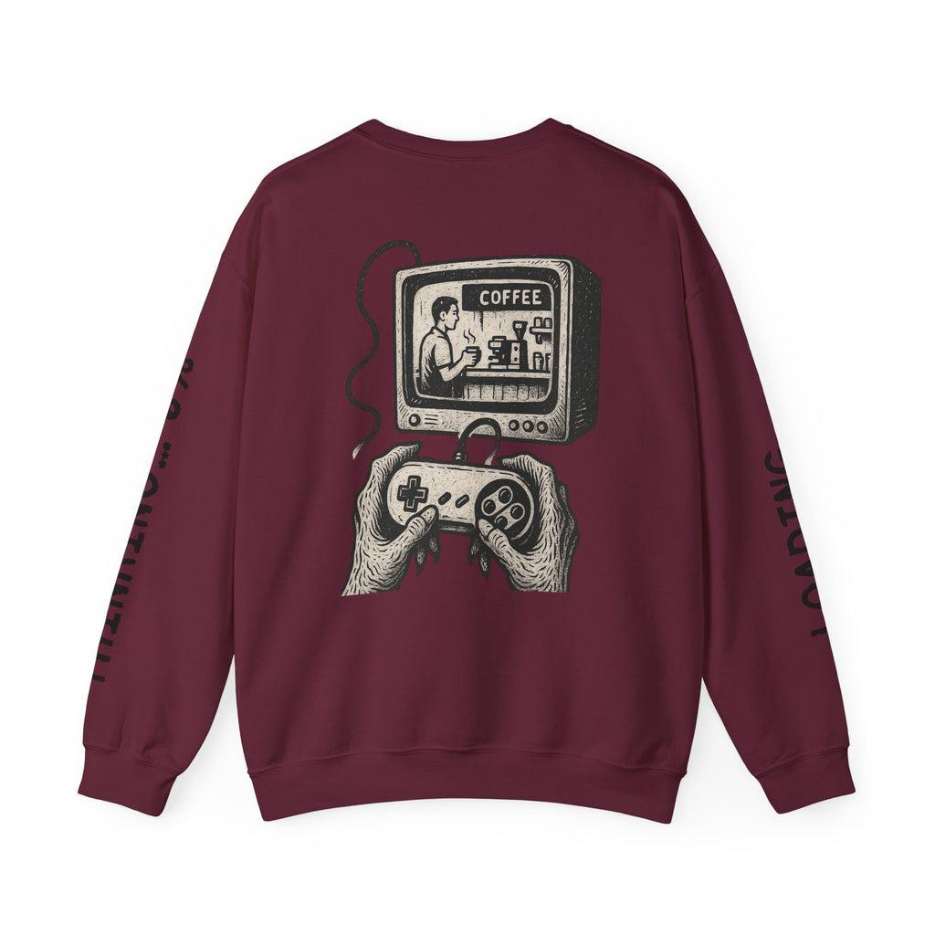 Grunge-Punk Alien Hands Sweatshirt, Retro Video Game Controller, Coffee Scene, Rebellion, Unisex Pullover Jumper, Hipster Clothing, Edgy