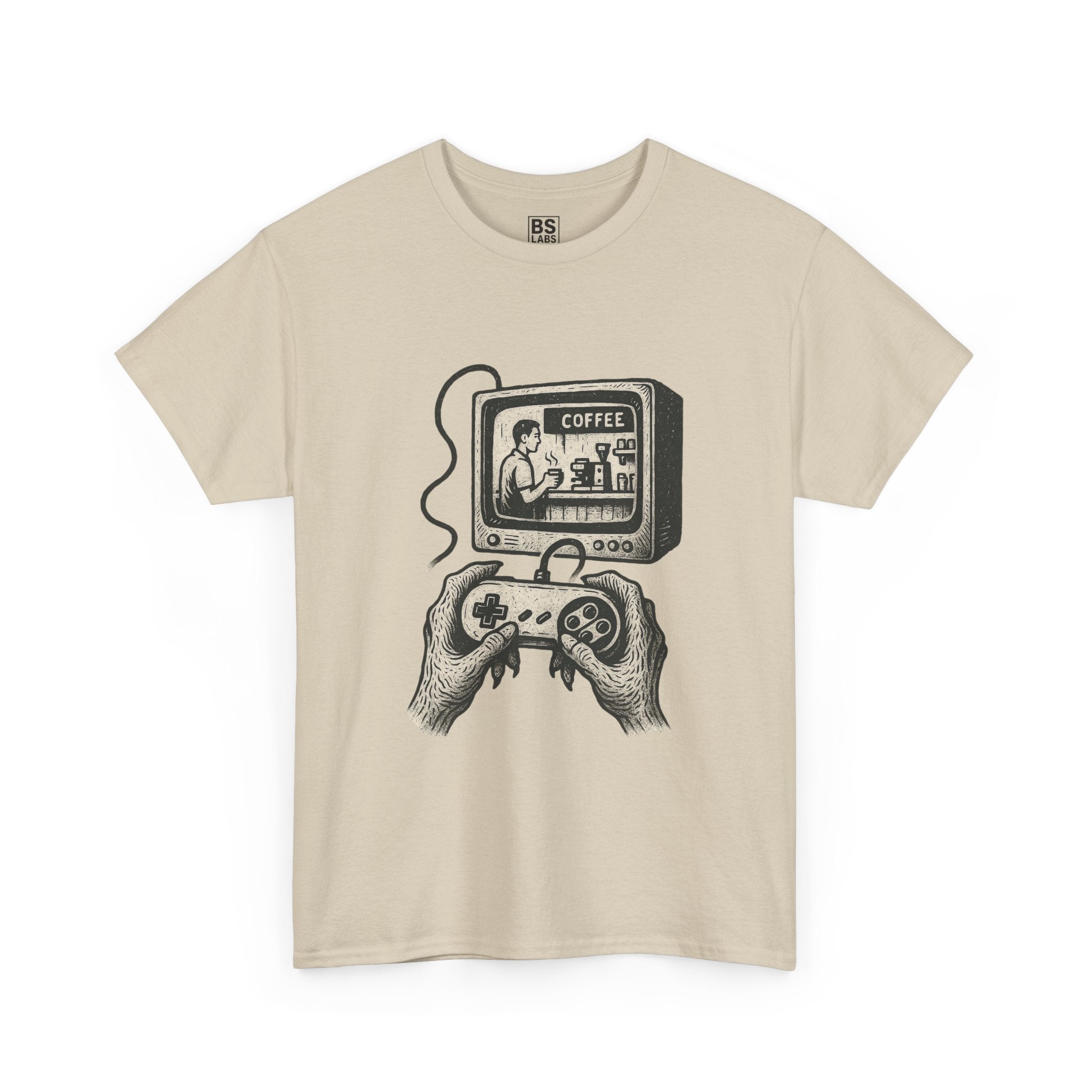 Grunge Alien Tee, Retro Video Game Controller Shirt, Indie Punk Coffee T-Shirt, Vintage CRT Television Top, Unisex Graphic Tee, Hipster Tee