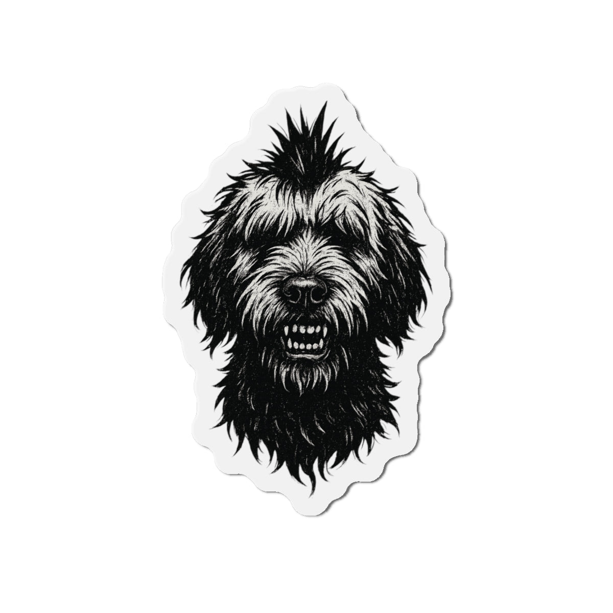 Punk Rock Goldendoodle Die-Cut Magnets, Refrigerator Decor, Fridge Magnets, Cute Dog Gift, Magnet Set