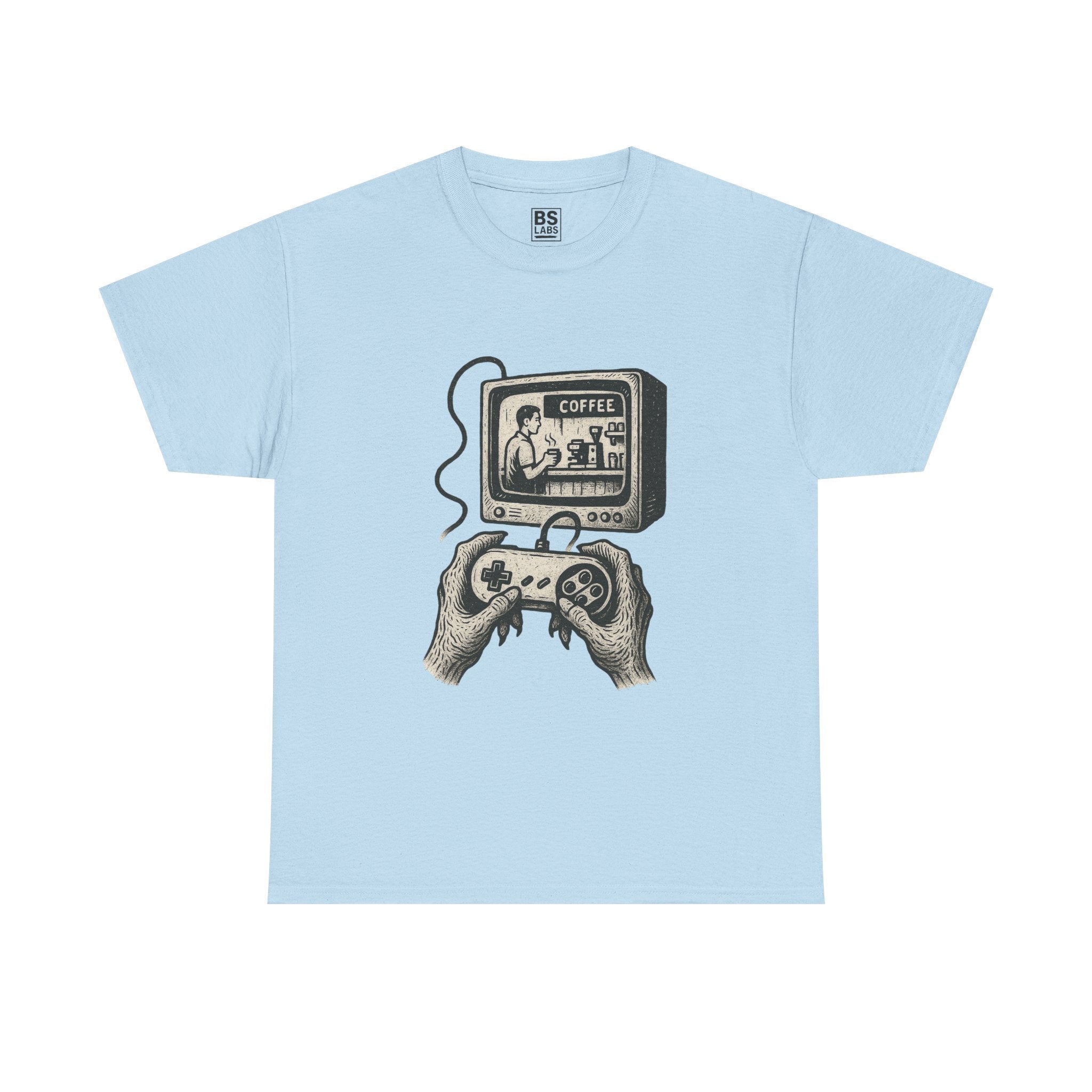Grunge Alien Tee, Retro Video Game Controller Shirt, Indie Punk Coffee T-Shirt, Vintage CRT Television Top, Unisex Graphic Tee, Hipster Tee