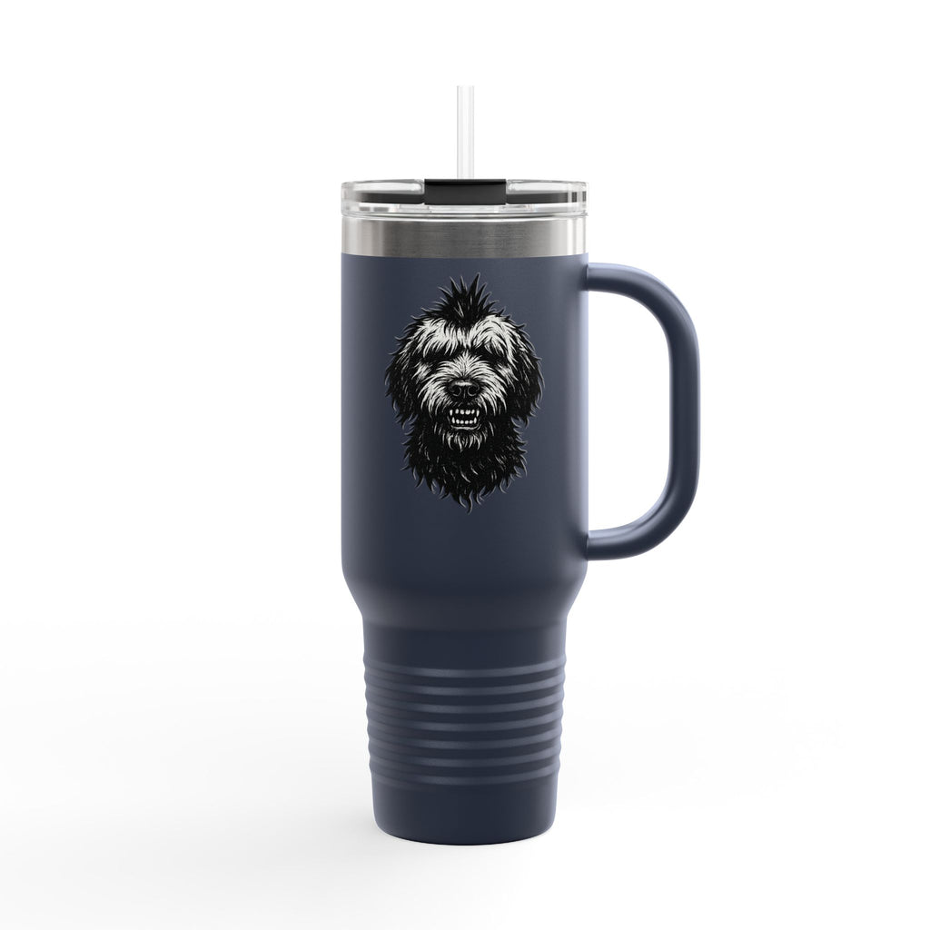 Punk Rock Goldendoodle Insulated Travel Mug, 40oz - Funny Dog Lover Gift for On-the-Go, Stainless Steel Tumbler, Cute Puppy Coffee Cup,