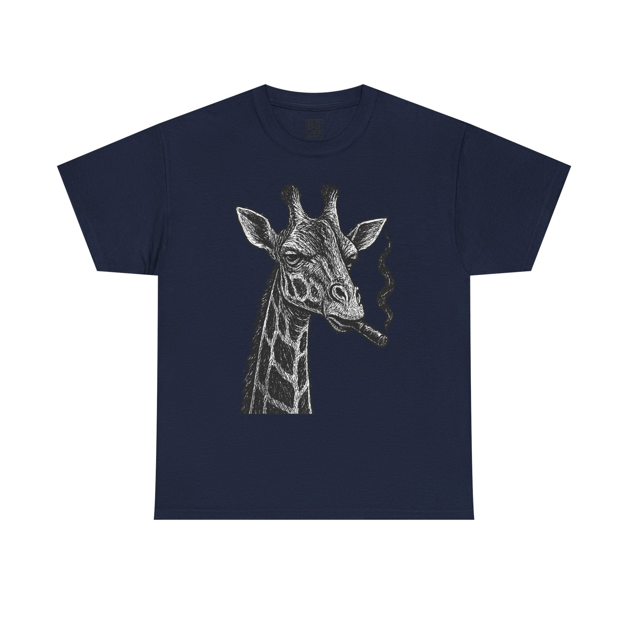 Giraffe Smoking Graphic Tee, Animal Lover Gift, Casual Cotton T-Shirt, Unique Graphic Shirt, Quirky Tee for Any Occasion, Fun Tee