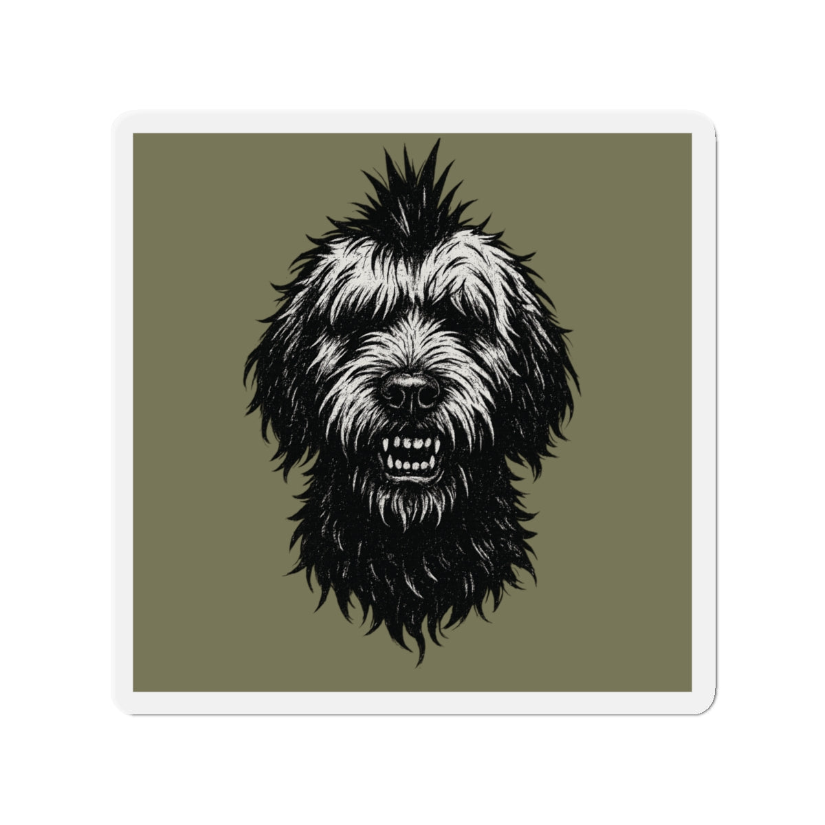 Punk Rock Goldendoodle Die-Cut Magnets, Refrigerator Decor, Fridge Magnets, Cute Dog Gift, Magnet Set