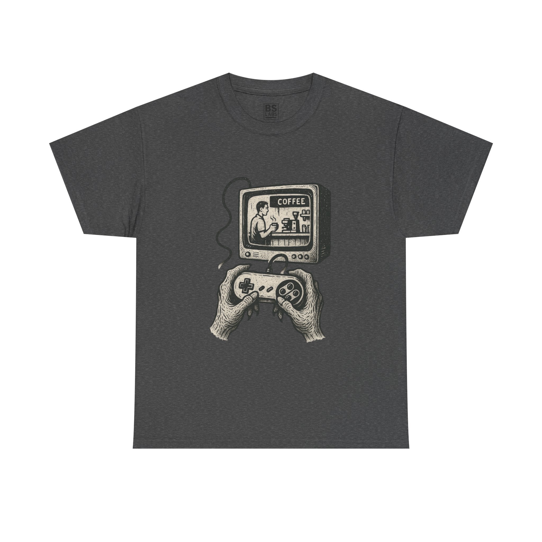 Grunge Alien Tee, Retro Video Game Controller Shirt, Indie Punk Coffee T-Shirt, Vintage CRT Television Top, Unisex Graphic Tee, Hipster Tee