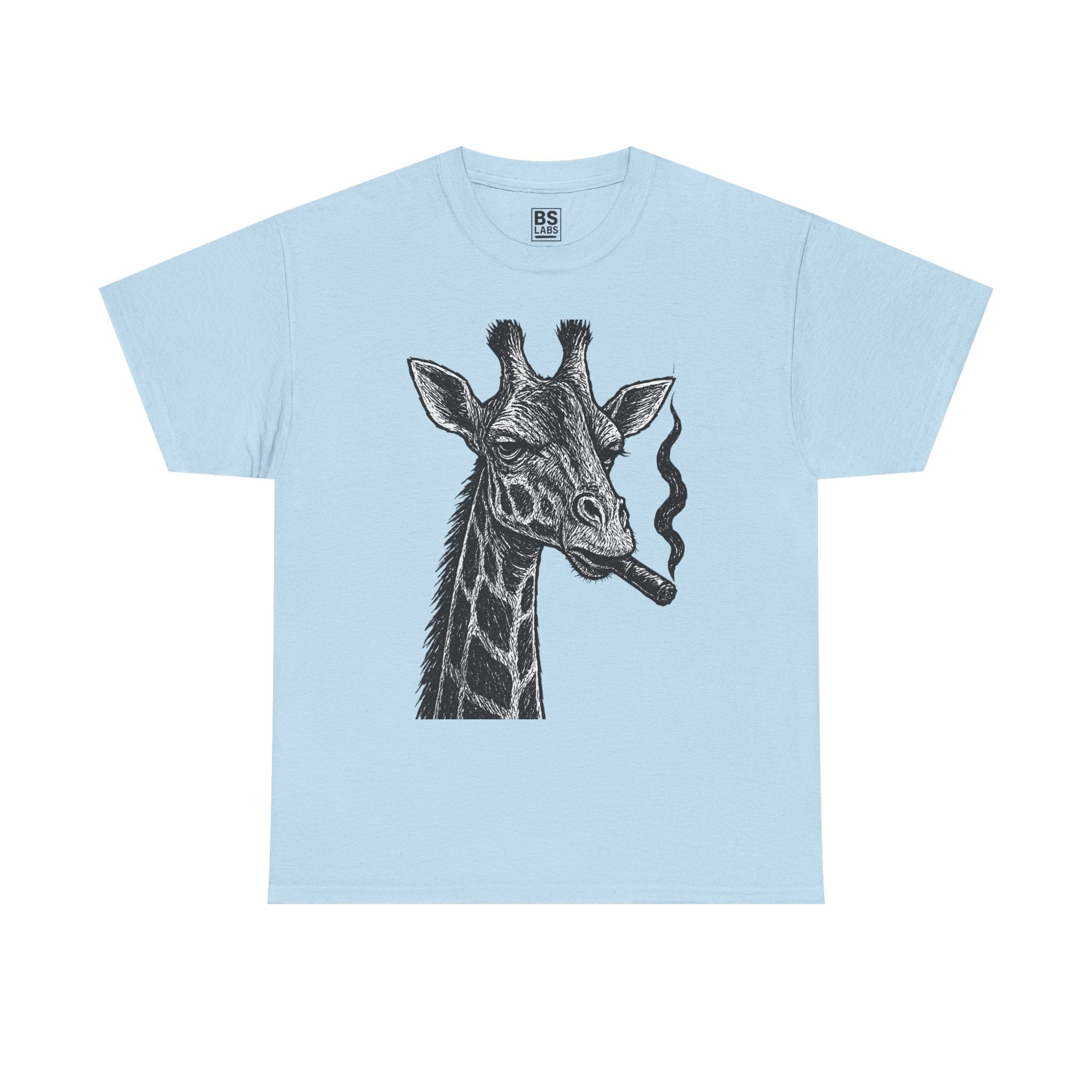 Giraffe Smoking Graphic Tee, Animal Lover Gift, Casual Cotton T-Shirt, Unique Graphic Shirt, Quirky Tee for Any Occasion, Fun Tee