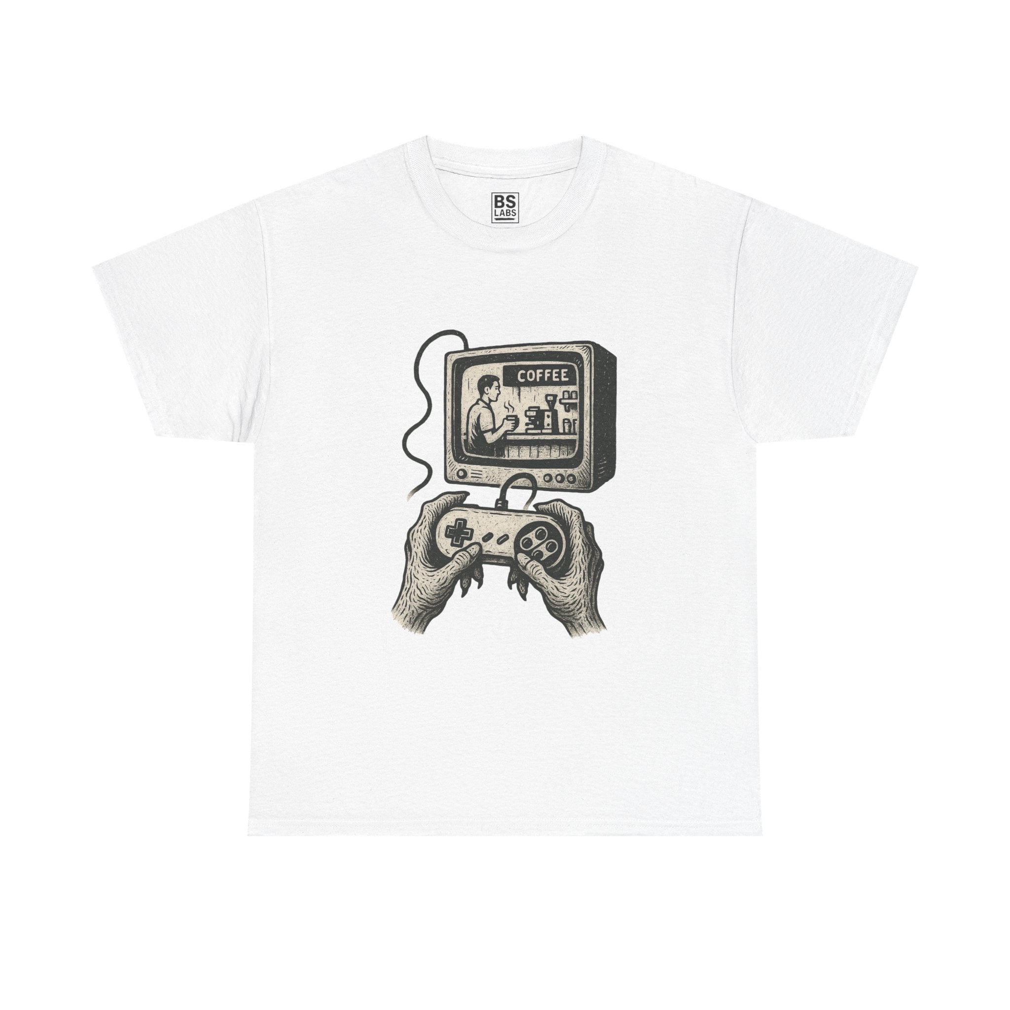 Grunge Alien Tee, Retro Video Game Controller Shirt, Indie Punk Coffee T-Shirt, Vintage CRT Television Top, Unisex Graphic Tee, Hipster Tee