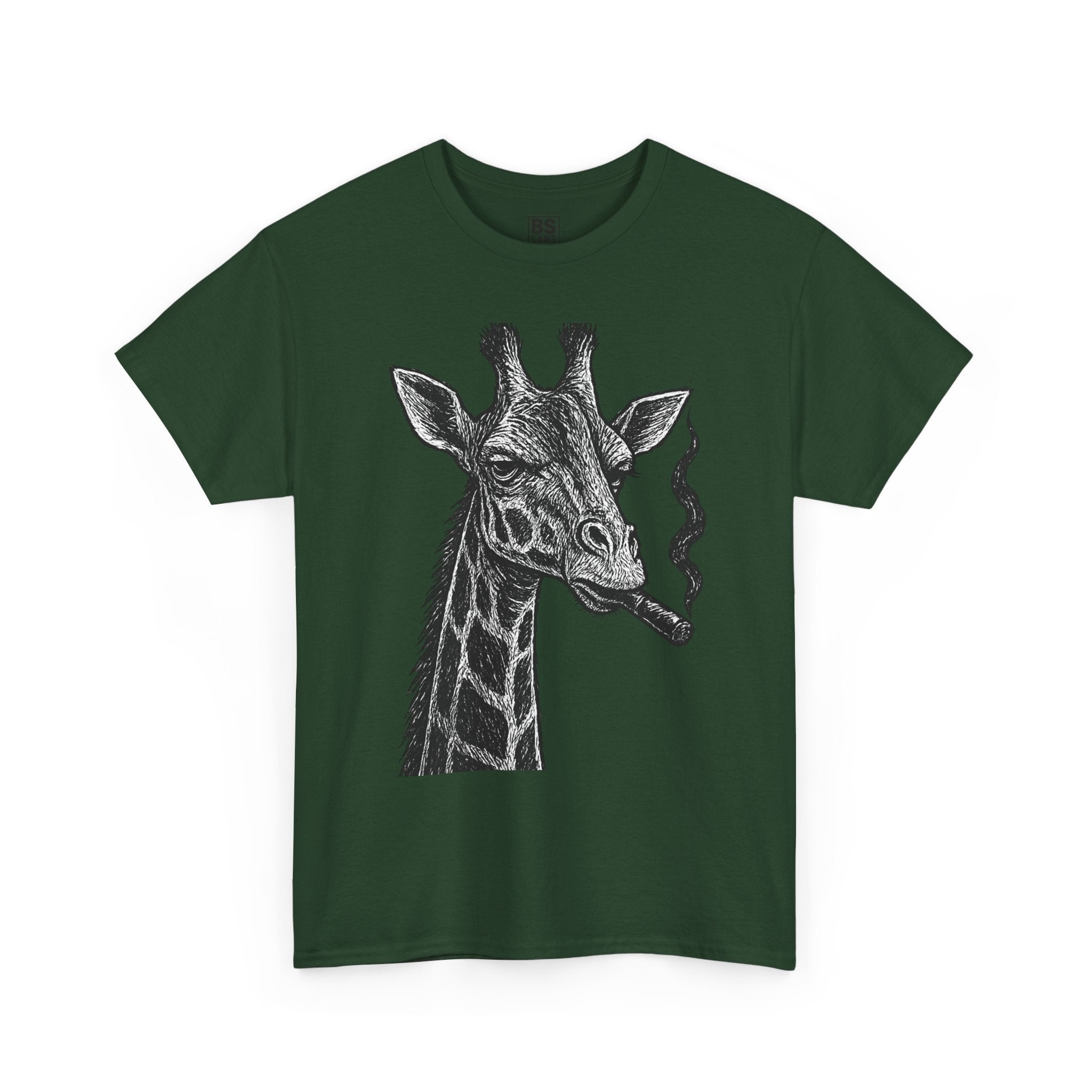 Giraffe Smoking Graphic Tee, Animal Lover Gift, Casual Cotton T-Shirt, Unique Graphic Shirt, Quirky Tee for Any Occasion, Fun Tee