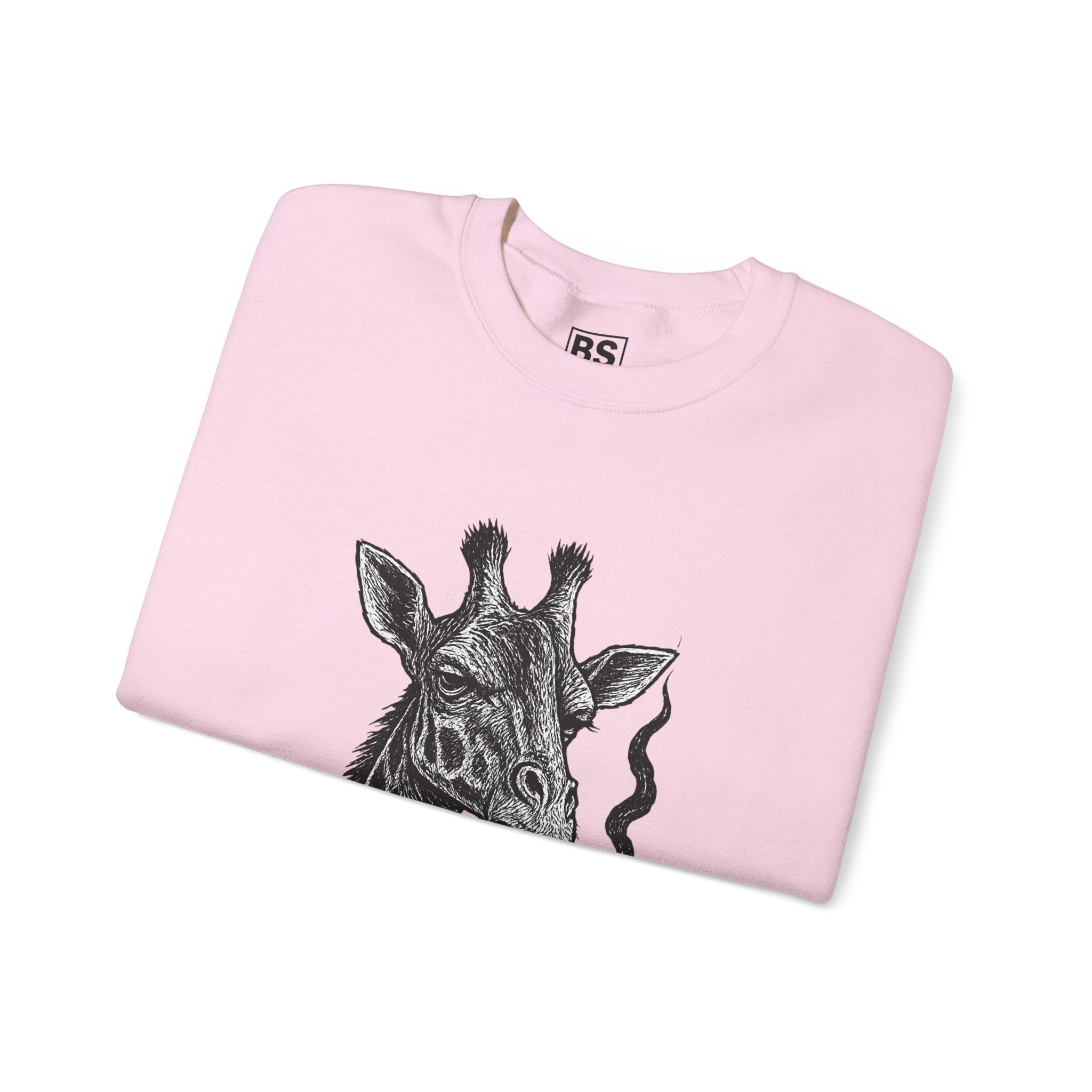 Cool Giraffe Smoking Sweatshirt, Trendy Animal Lover Gift, Unisex Crewneck, Chill Vibe, Casual Wear