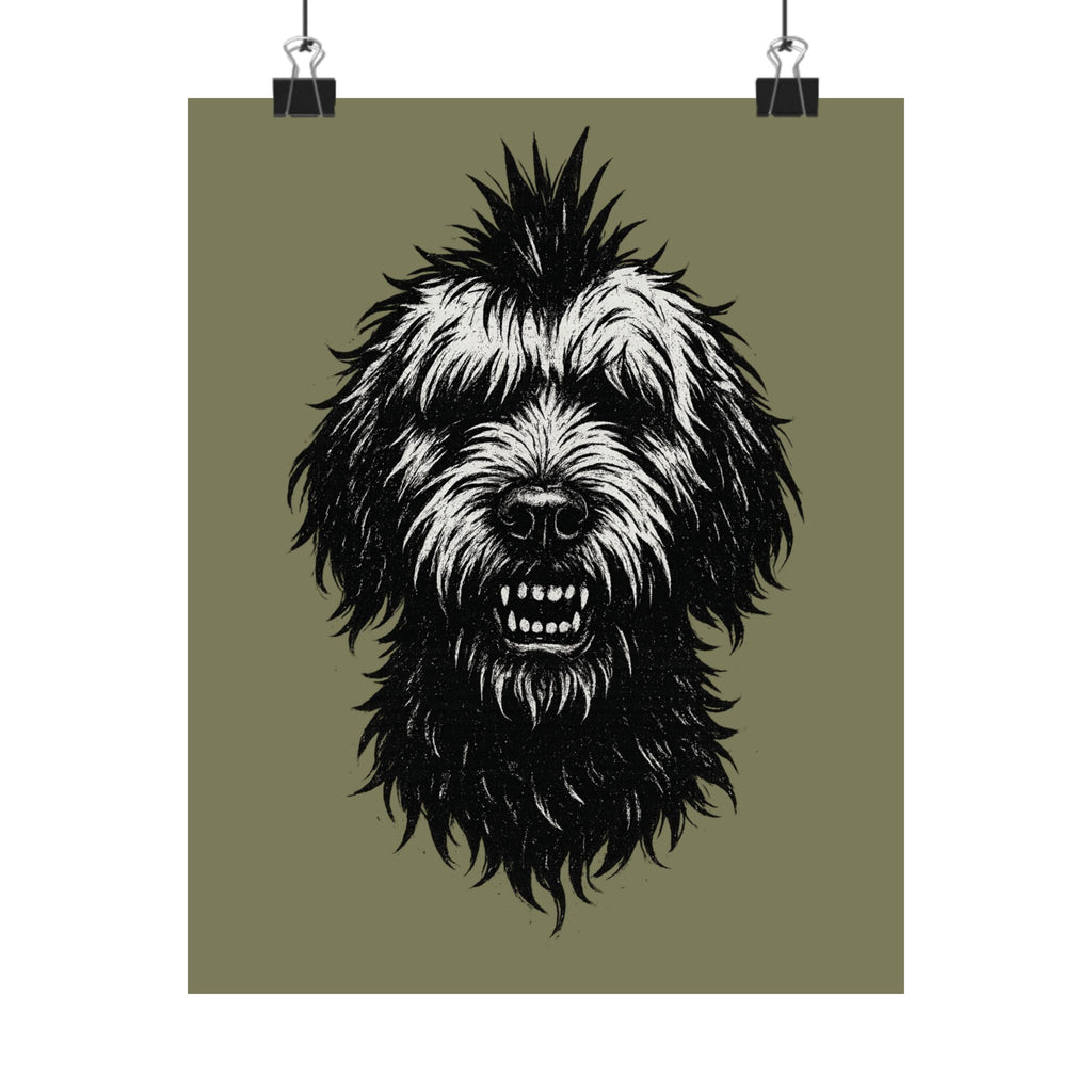 Unique Dog Art Matte Vertical Posters, Wall Decor, Pet Lover Gift, Home Office Decoration, Animal Lover Gift, Rustic Artwork