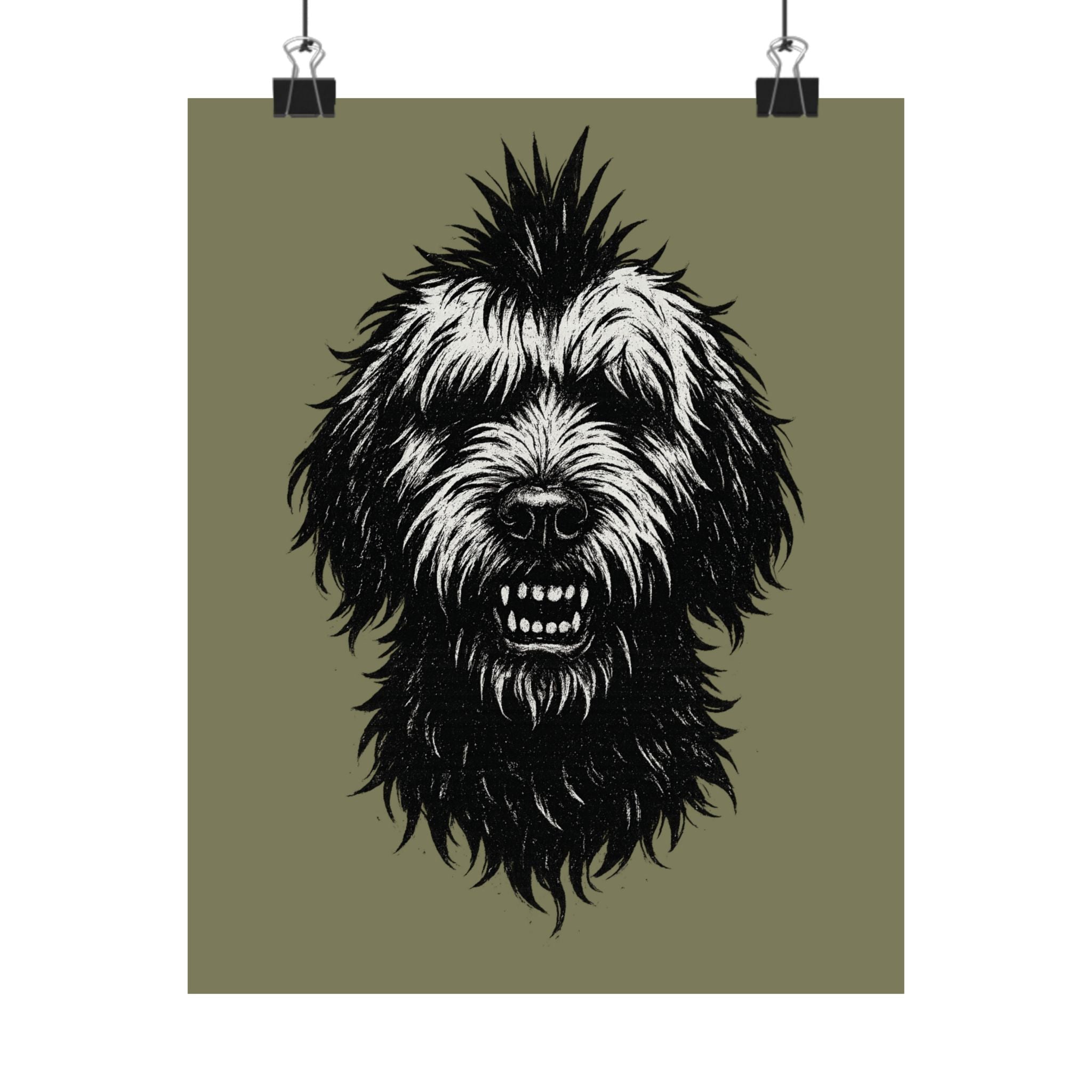 Unique Dog Art Matte Vertical Posters, Wall Decor, Pet Lover Gift, Home Office Decoration, Animal Lover Gift, Rustic Artwork