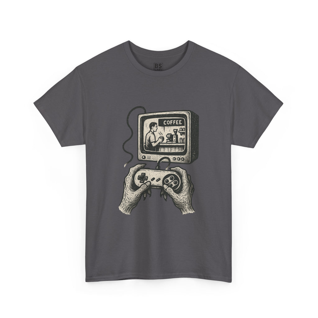 Grunge Alien Tee, Retro Video Game Controller Shirt, Indie Punk Coffee T-Shirt, Vintage CRT Television Top, Unisex Graphic Tee, Hipster Tee