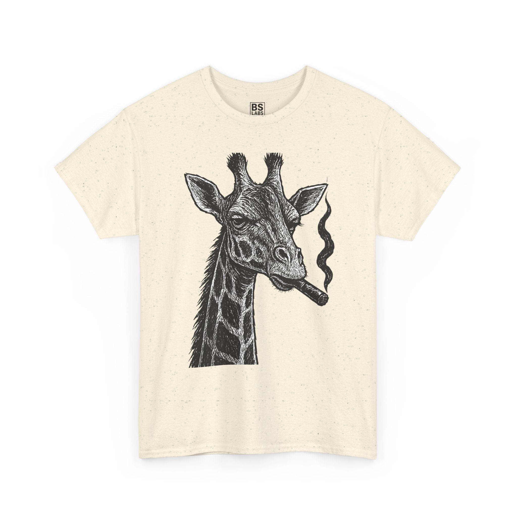 Giraffe Smoking Graphic Tee, Animal Lover Gift, Casual Cotton T-Shirt, Unique Graphic Shirt, Quirky Tee for Any Occasion, Fun Tee