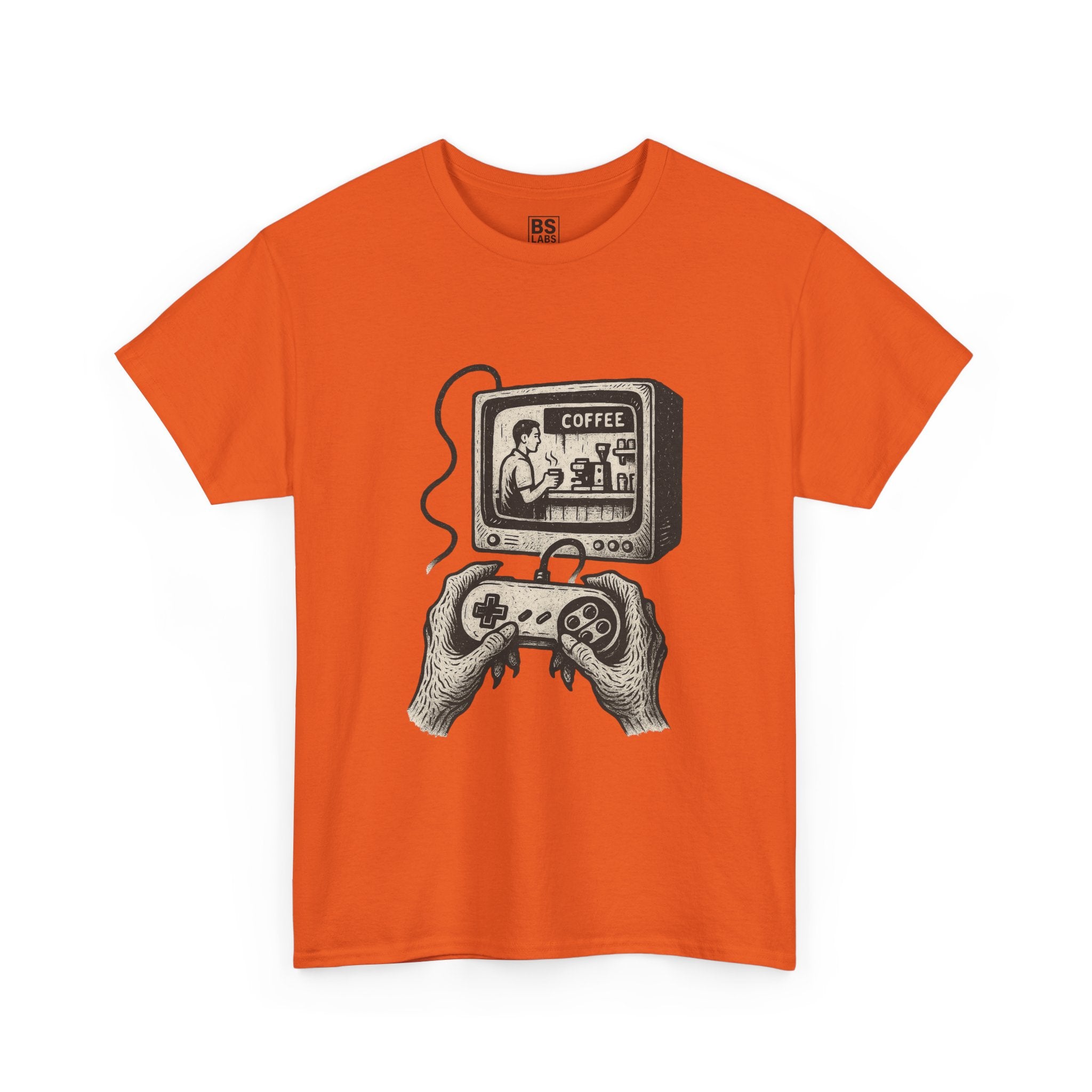 Grunge Alien Tee, Retro Video Game Controller Shirt, Indie Punk Coffee T-Shirt, Vintage CRT Television Top, Unisex Graphic Tee, Hipster Tee