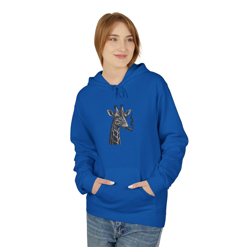 Giraffe Love Hoodie, Animal Enthusiasts Gift, Cozy Fleece Fall Fashion, Nature Lovers, Unique Grunge Style, Soft Sweatshirt,