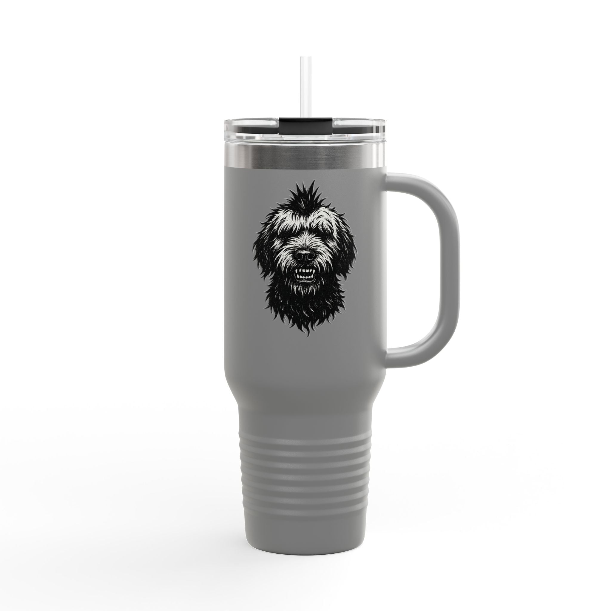 Punk Rock Goldendoodle Insulated Travel Mug, 40oz - Funny Dog Lover Gift for On-the-Go, Stainless Steel Tumbler, Cute Puppy Coffee Cup,