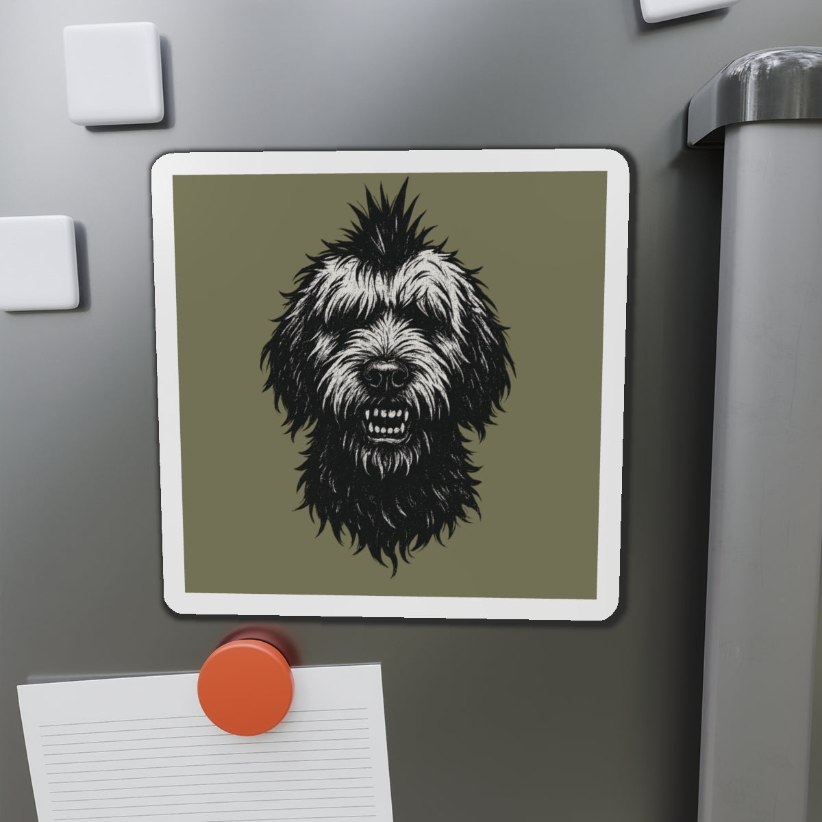 Punk Rock Goldendoodle Die-Cut Magnets, Refrigerator Decor, Fridge Magnets, Cute Dog Gift, Magnet Set