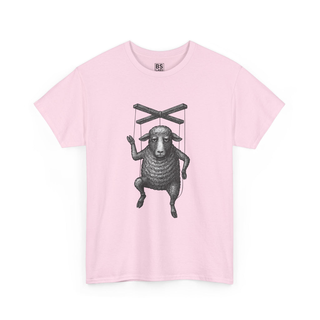 Slumped Sheep Unisex Tee, Quiet Defiance Graphic T-Shirt, Heavy Cotton Shirt for Rebels, Linocut Print Tee, Raw Ink Texture Shirt,