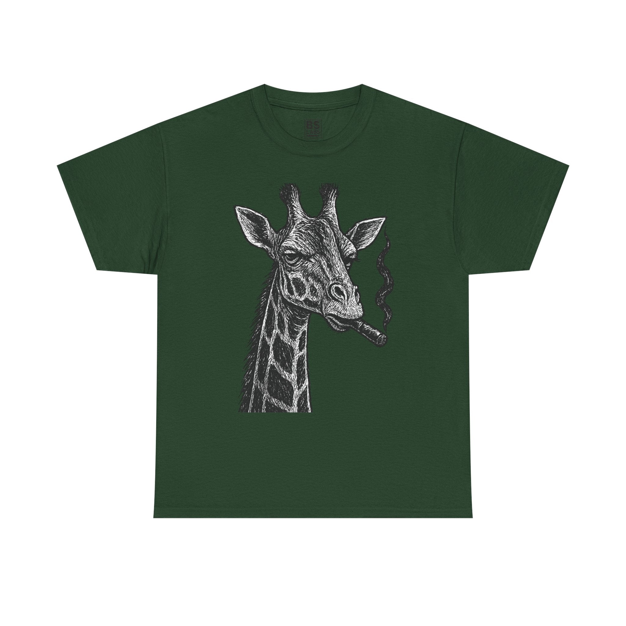 Giraffe Smoking Graphic Tee, Animal Lover Gift, Casual Cotton T-Shirt, Unique Graphic Shirt, Quirky Tee for Any Occasion, Fun Tee
